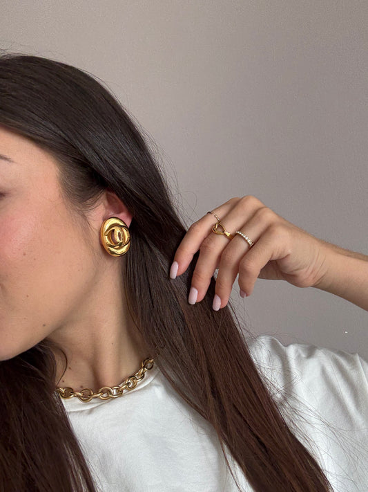 Boucles d’oreilles Chanel vintage - Ovales CC