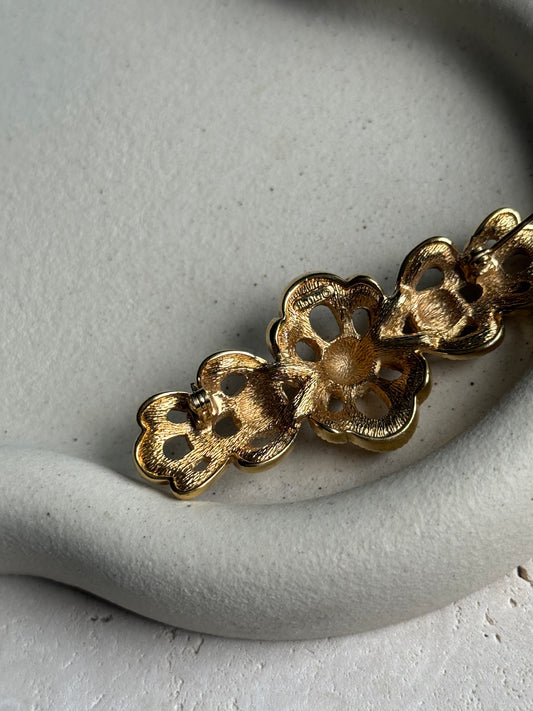 Broche Christian Dior vintage - Dentelle ornée de strass