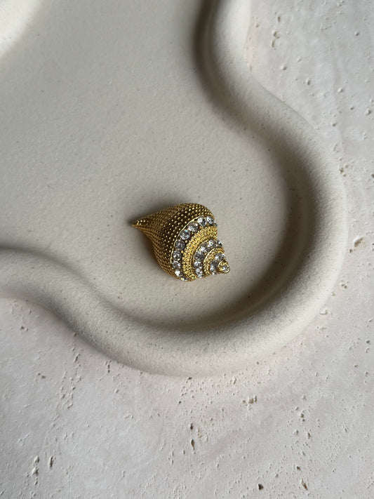 Broche/pendentif Kenneth Jay Lane vintage - Coquillage strass