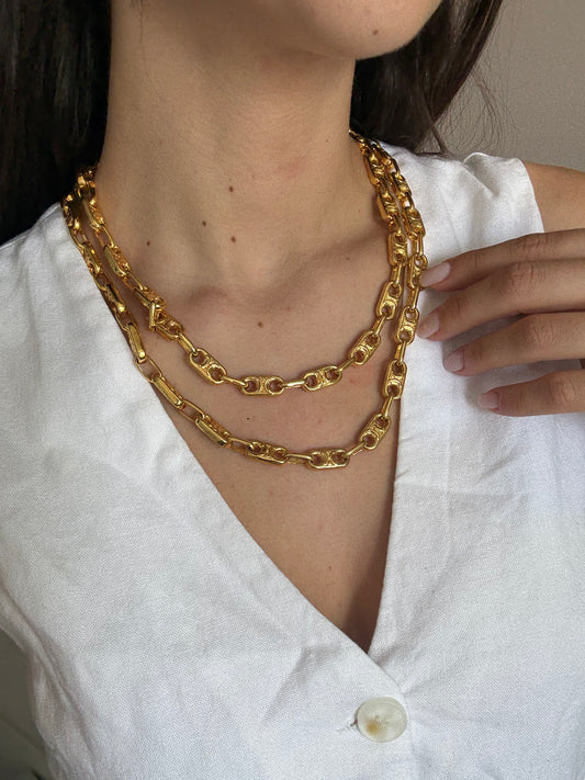 Sautoir Céline vintage – maillons triomphe dorés