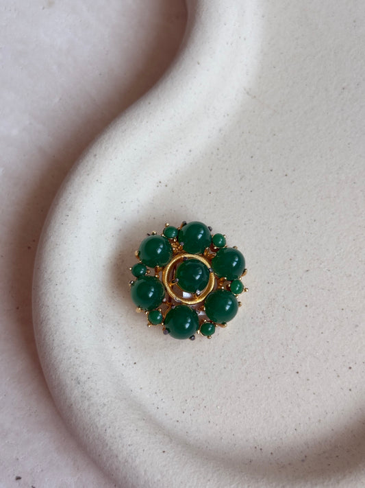 Broche verte vintage Sphinx