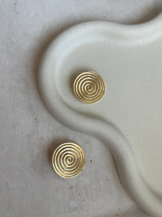 Boucles d’oreilles vintage spirales dorées