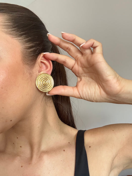 Boucles d’oreilles vintage spirales dorées