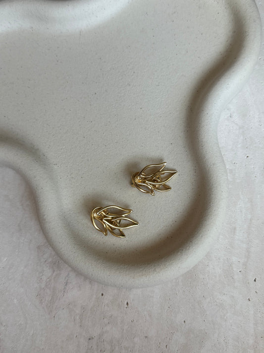 Boucles d’oreilles vintage feuilles dorées Orena