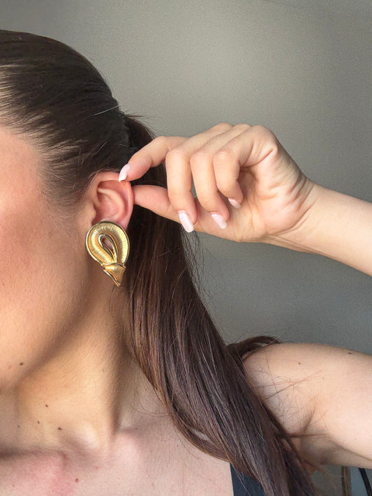 Boucles d’oreilles vintage - Noeud doré