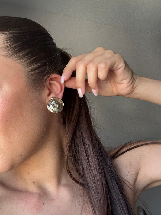 Boucles d’oreilles vintage coquillages dorés