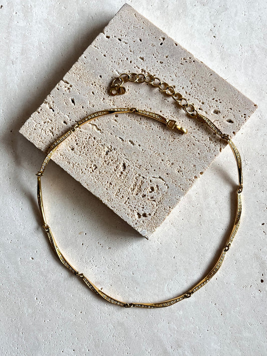 Collier Christian Dior vintage - Doré et strass