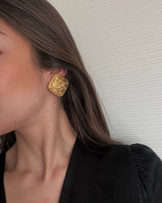 Boucles d’oreilles vintage Chanel - Losanges CC