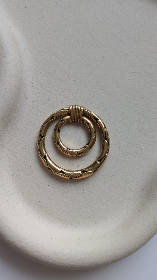 Anneau de foulard YSL vintage - Double anneaux dorés