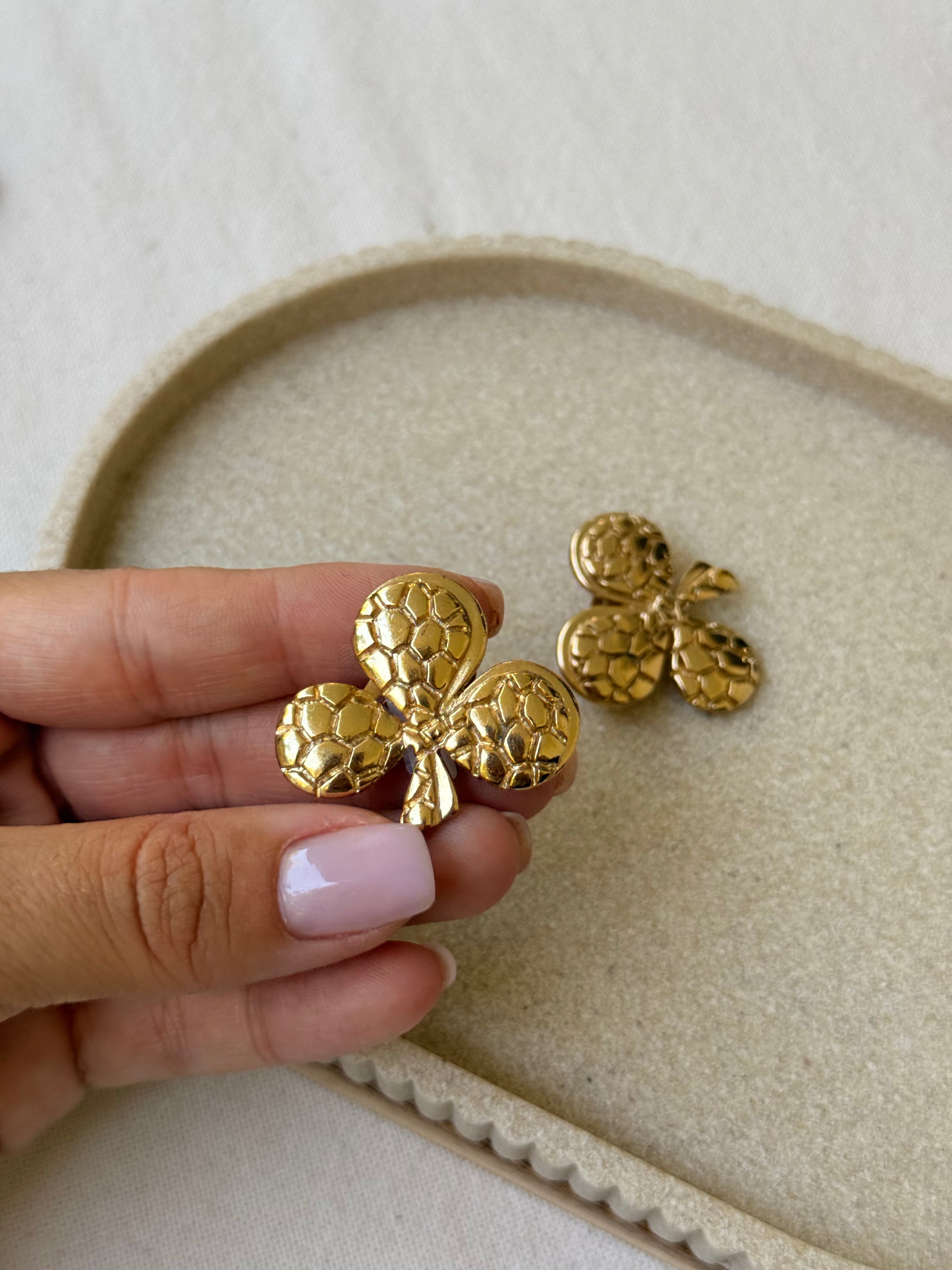 Boucles d’oreilles Rochas vintage - Trèfles dorés