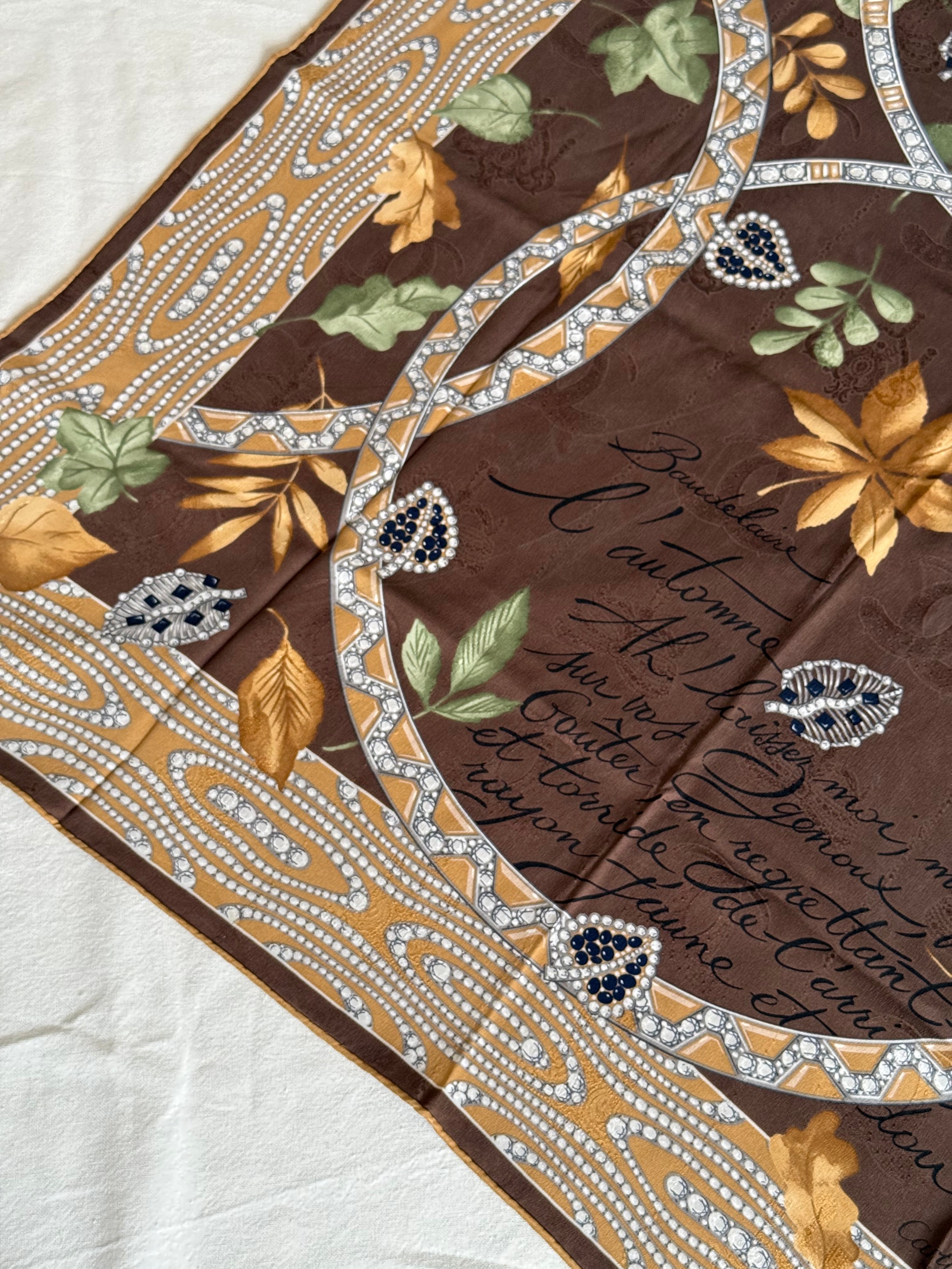 Foulard Cartier – Motifs feuillages et joaillerie