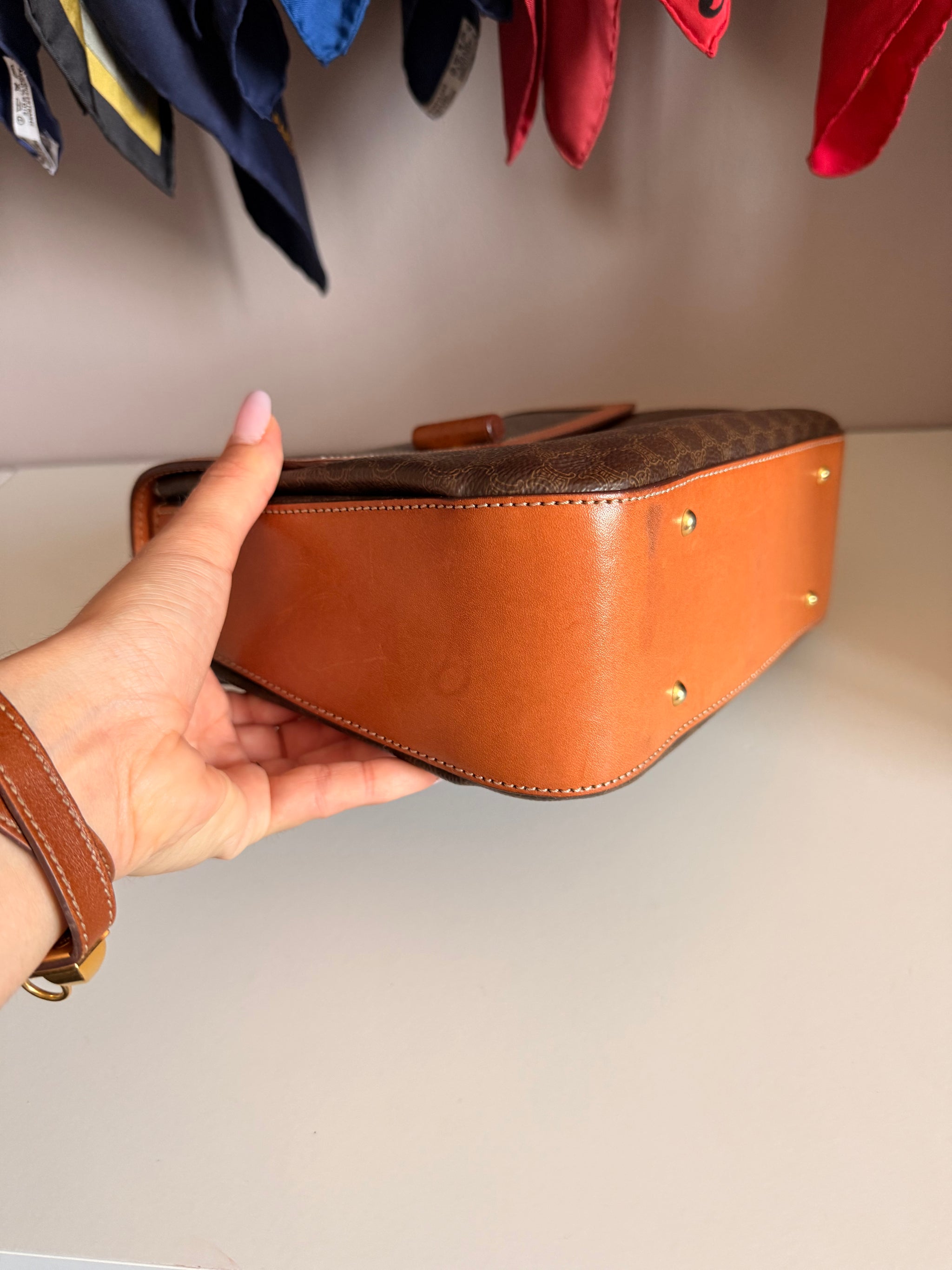 Sac Céline vintage - Turn Lock toile macadam triomphe