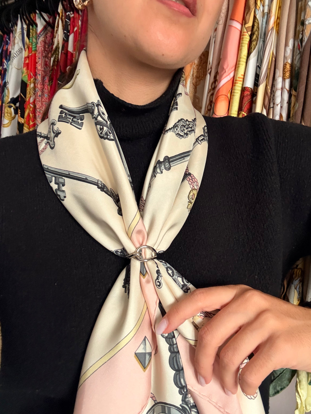 Anneau de foulard Hermès - Modèle Jumbo (argenté)