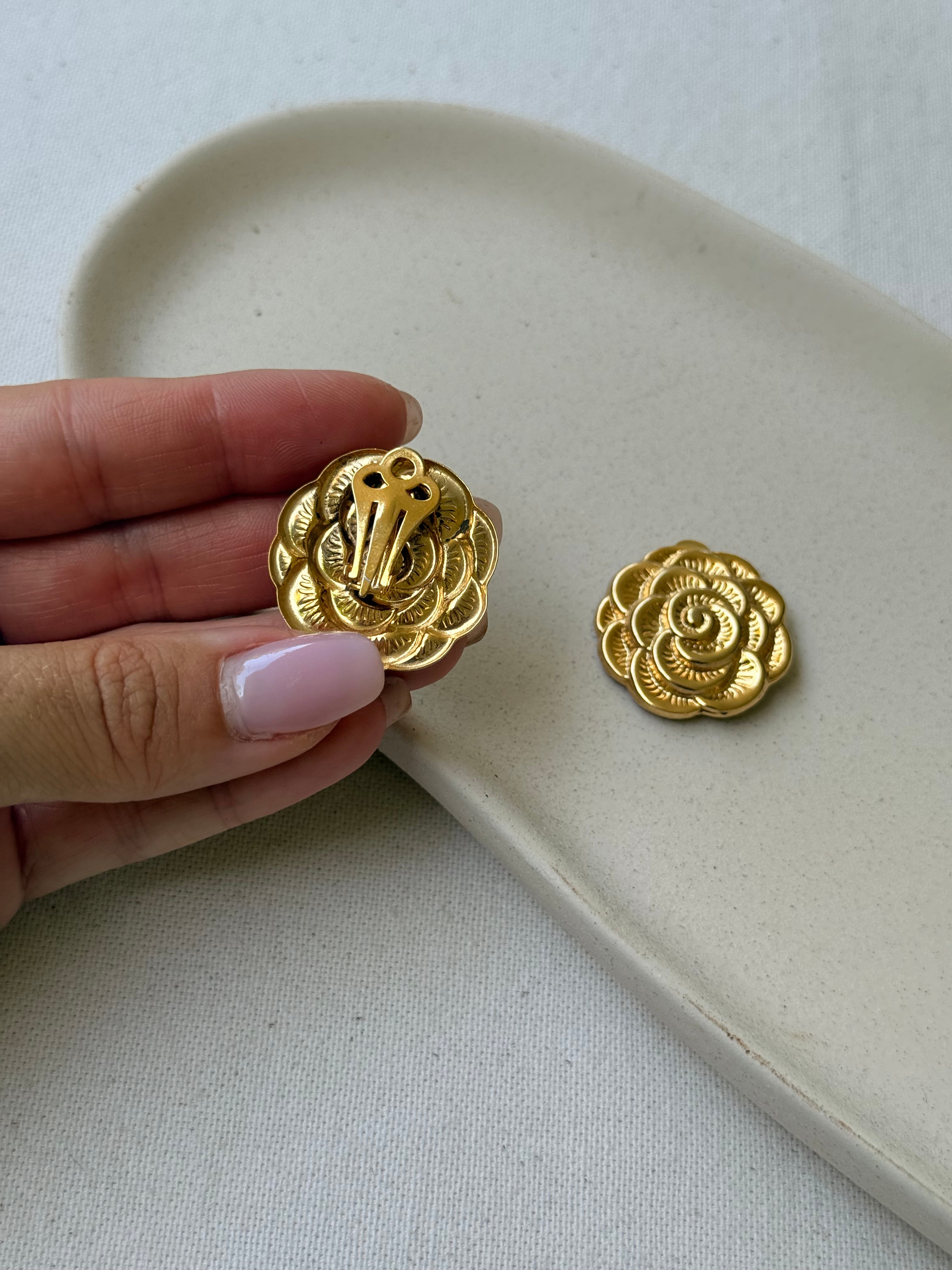 Boucles d’oreilles vintage - Rose dorée