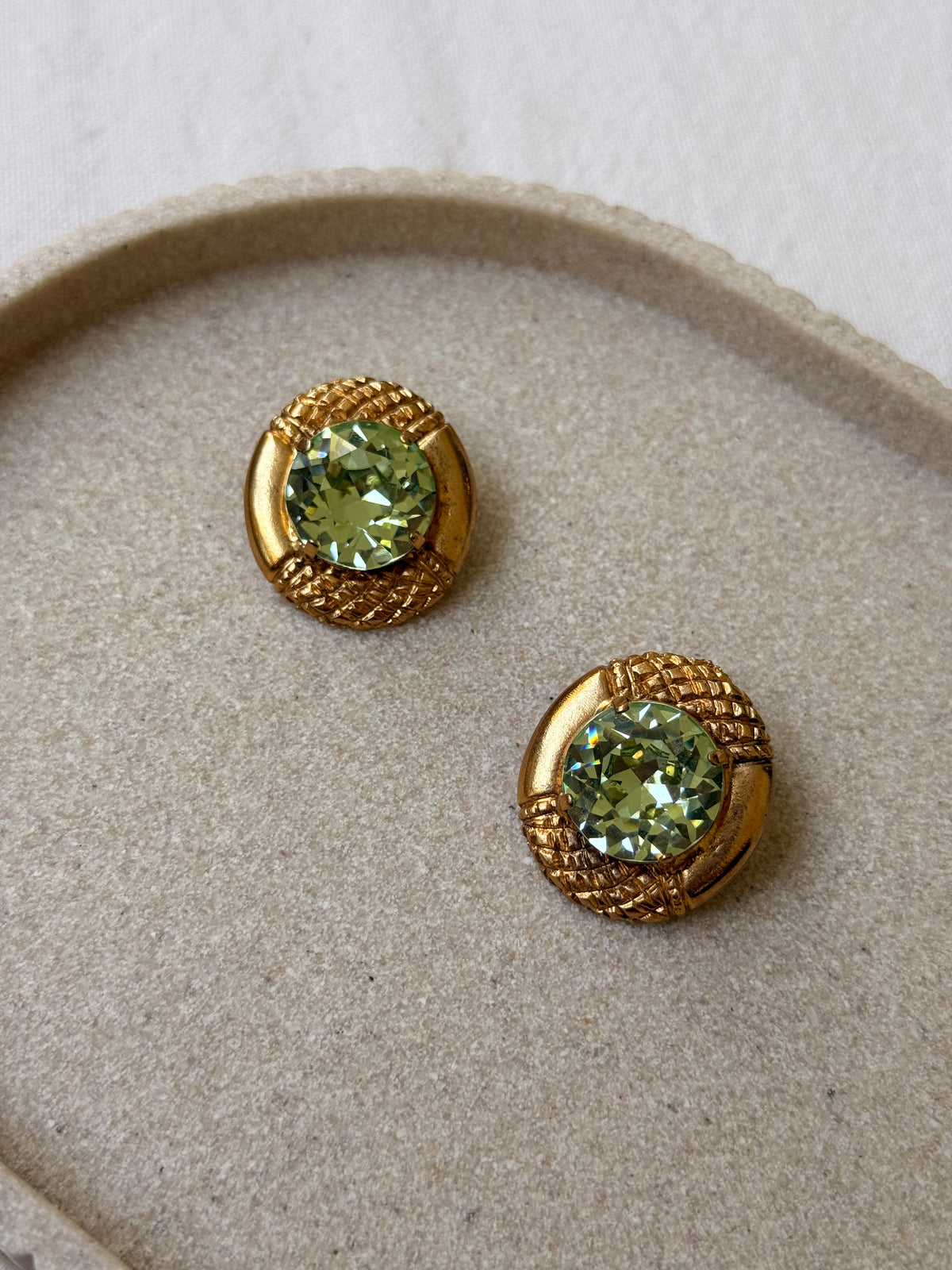 Boucles d’oreilles Sonia Rykiel vintage - Cristal vert