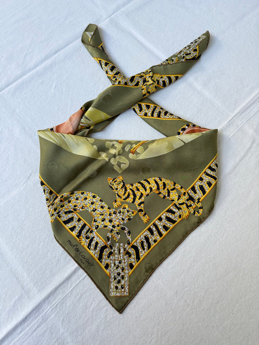 Foulard Cartier – Motif savane kaki