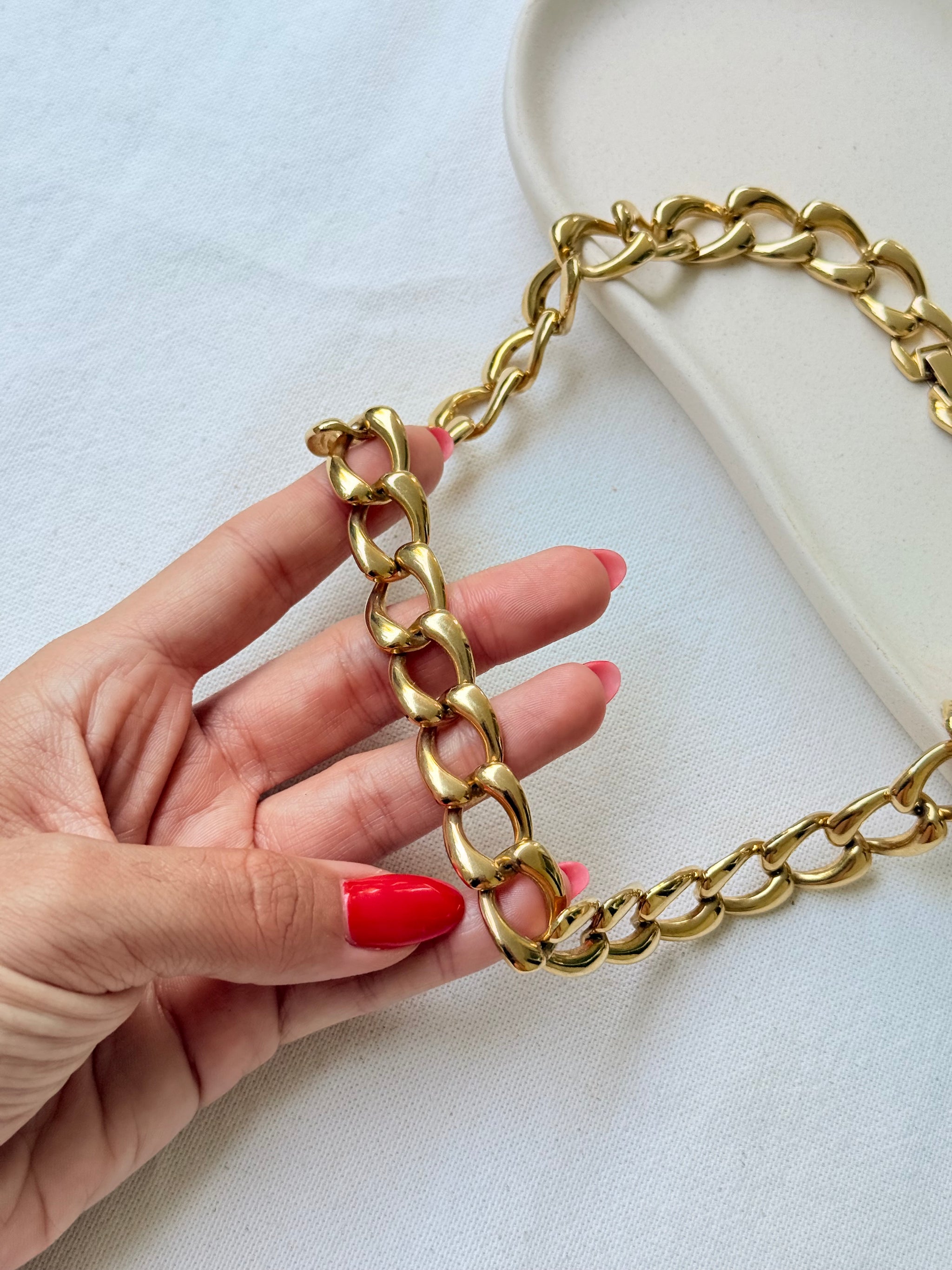 Collier Napier vintage - Maille gourmette dorée
