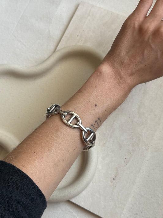 Bracelet jonc en argent – Maille chaîne marine