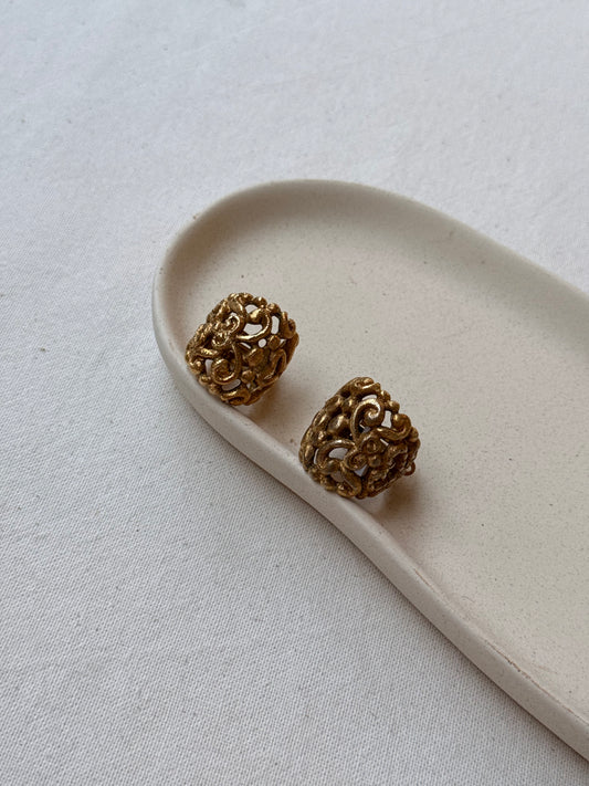 Boucles d’oreilles Scherrer vintage - Créoles larges ajourées