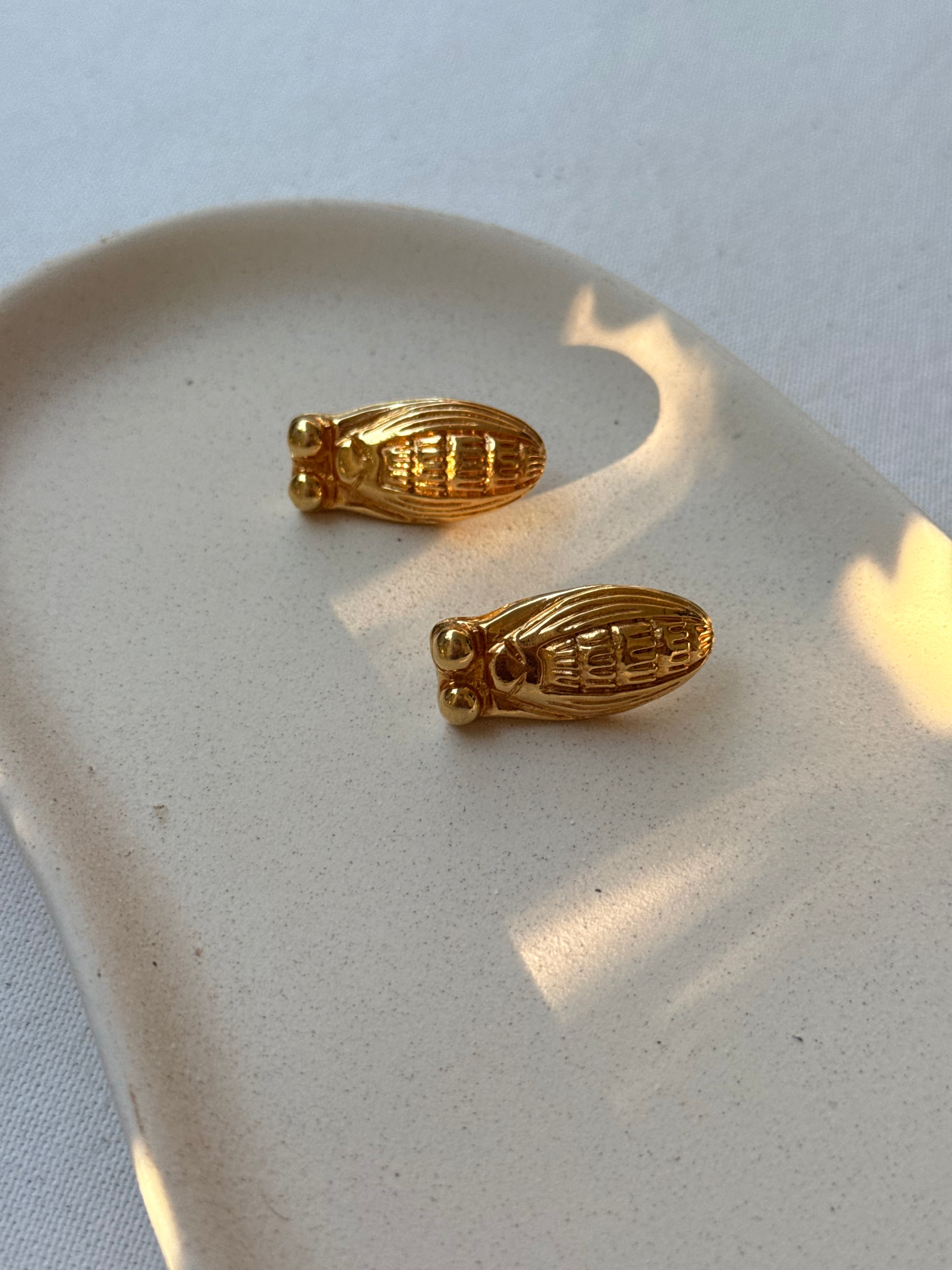 Boucles d’oreilles Caron vintage - Cigales dorées
