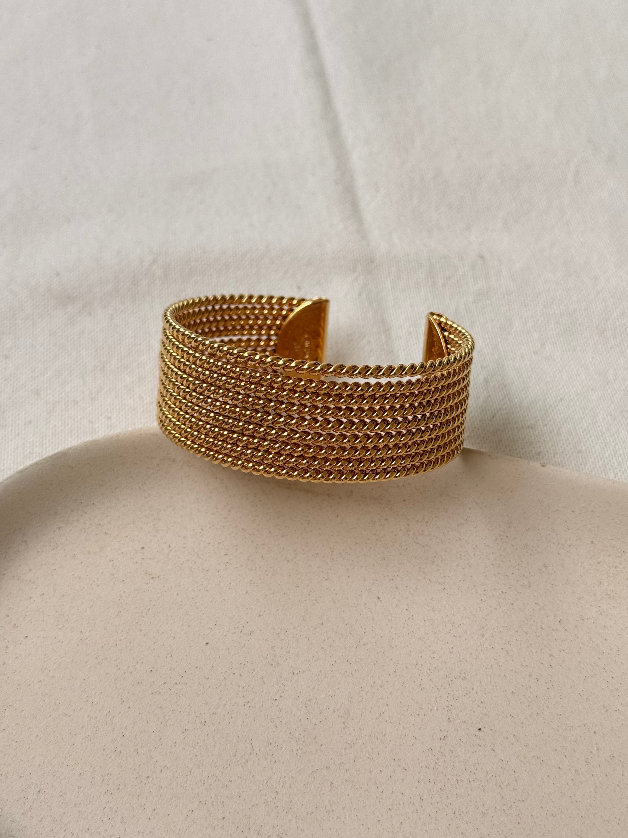 Bracelet Avon vintage - Manchette multirangs torsadés