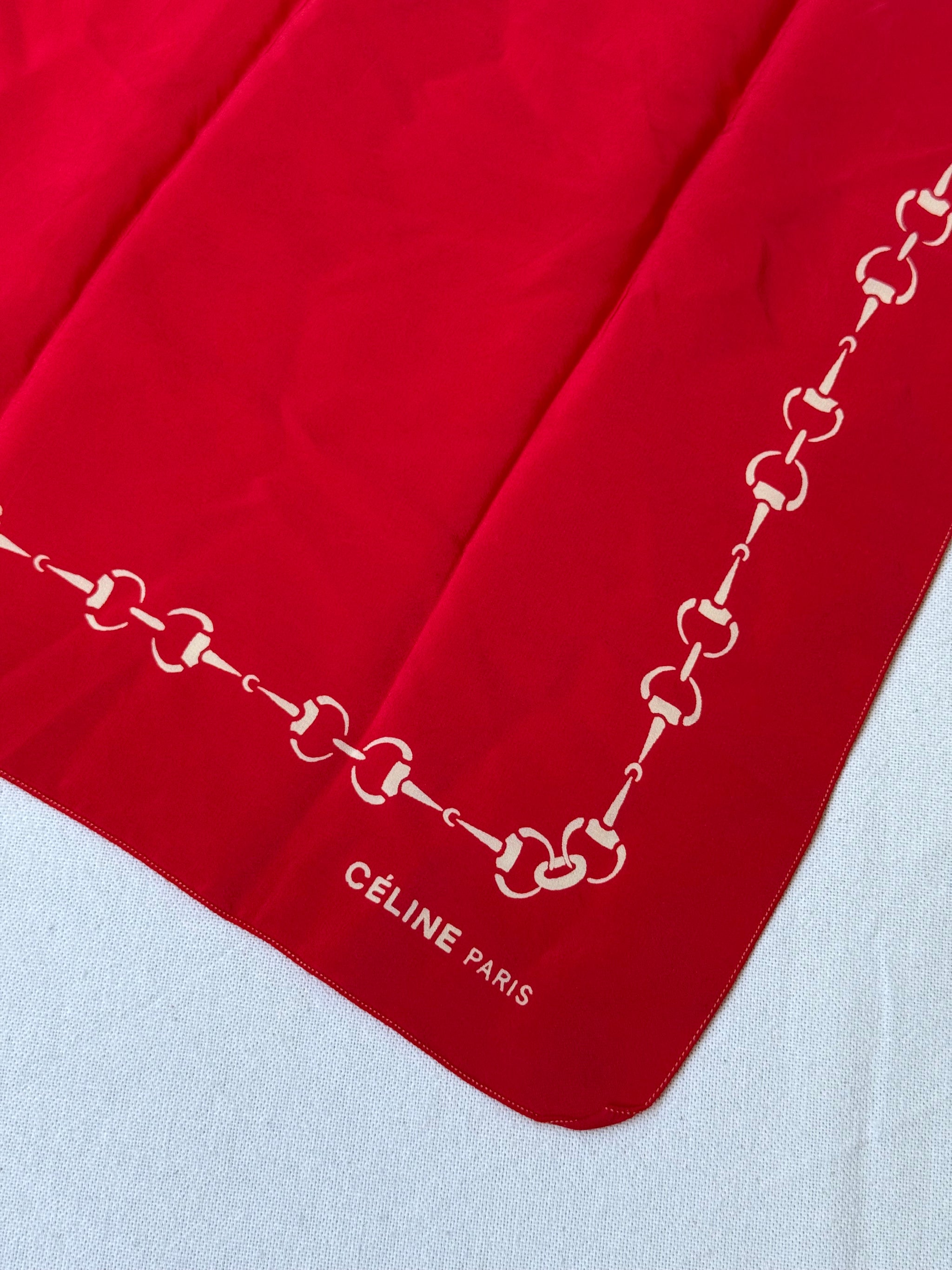 Celine Scarf – Red chain print