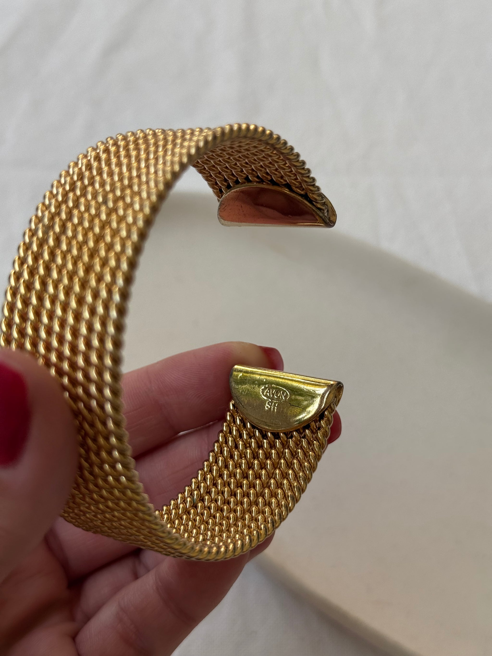 Bracelet Avon vintage - Manchette multirangs torsadés