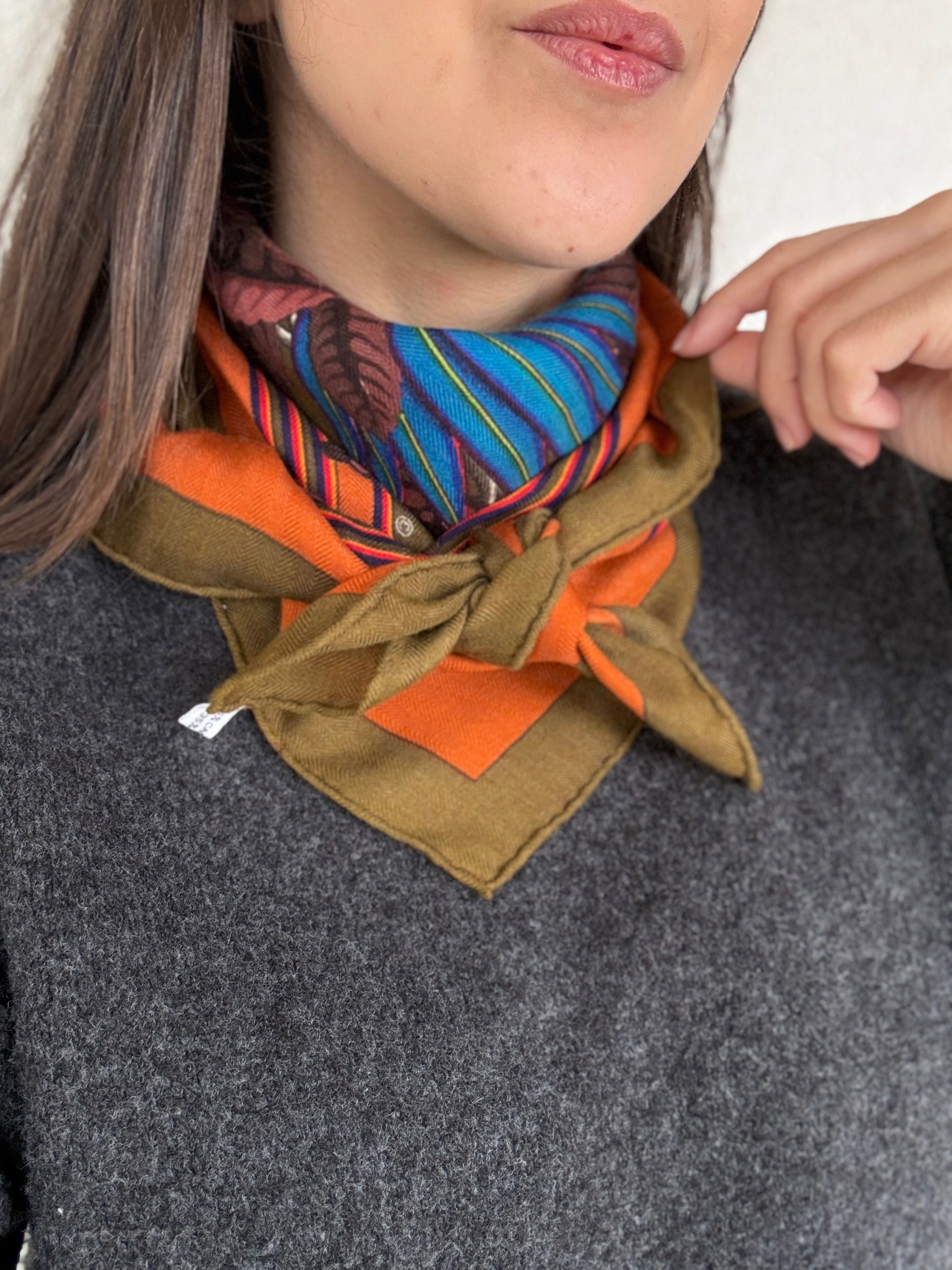 Châle Hermès 90 – Modèle Les Perroquets