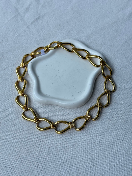 Collier doré vintage - Maillons ajourés dorés