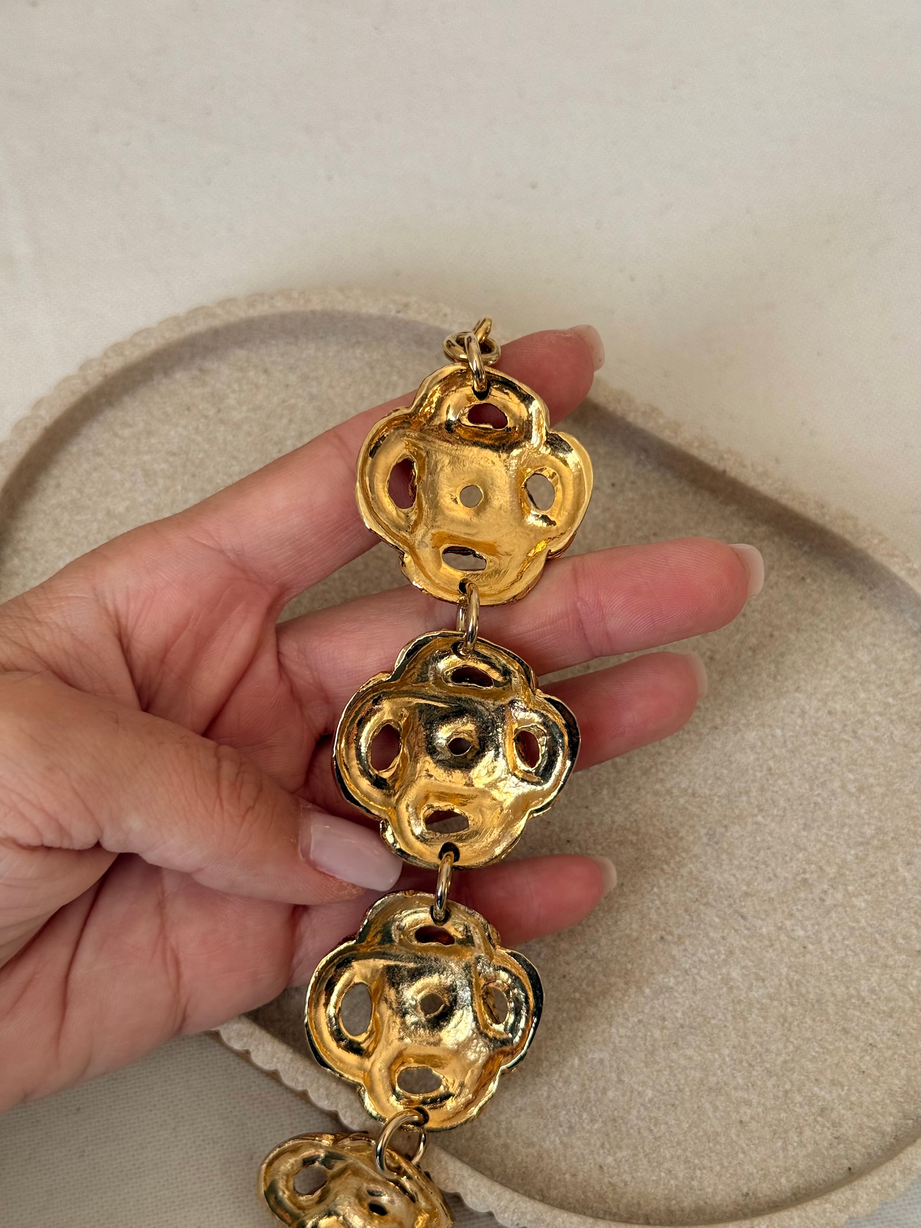 Bracelet Matière Première vintage - Maillons entrelacés dorés