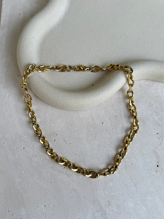 Collier doré vintage - Maille gourmette dorée