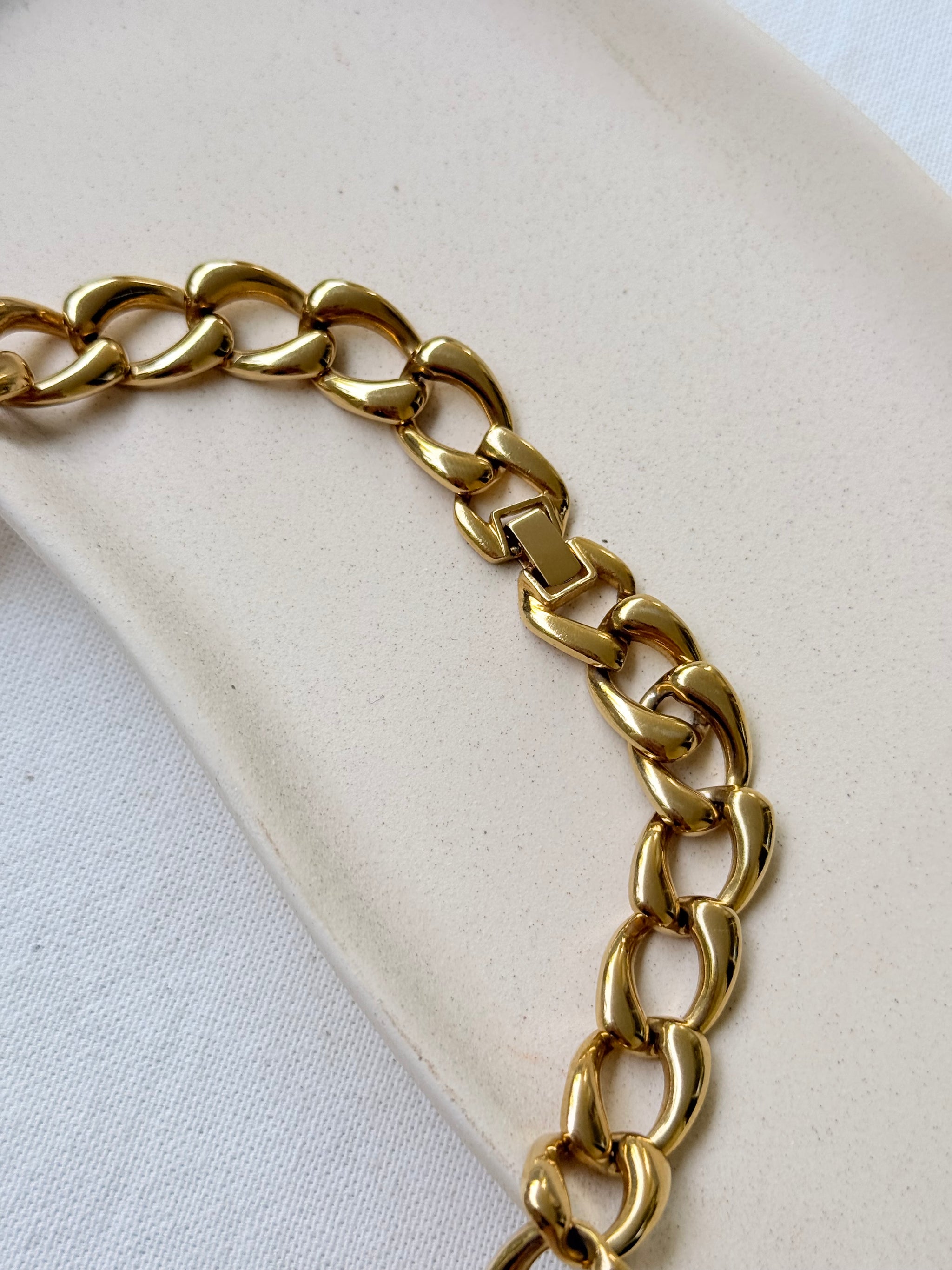 Collier Napier vintage - Maille gourmette dorée