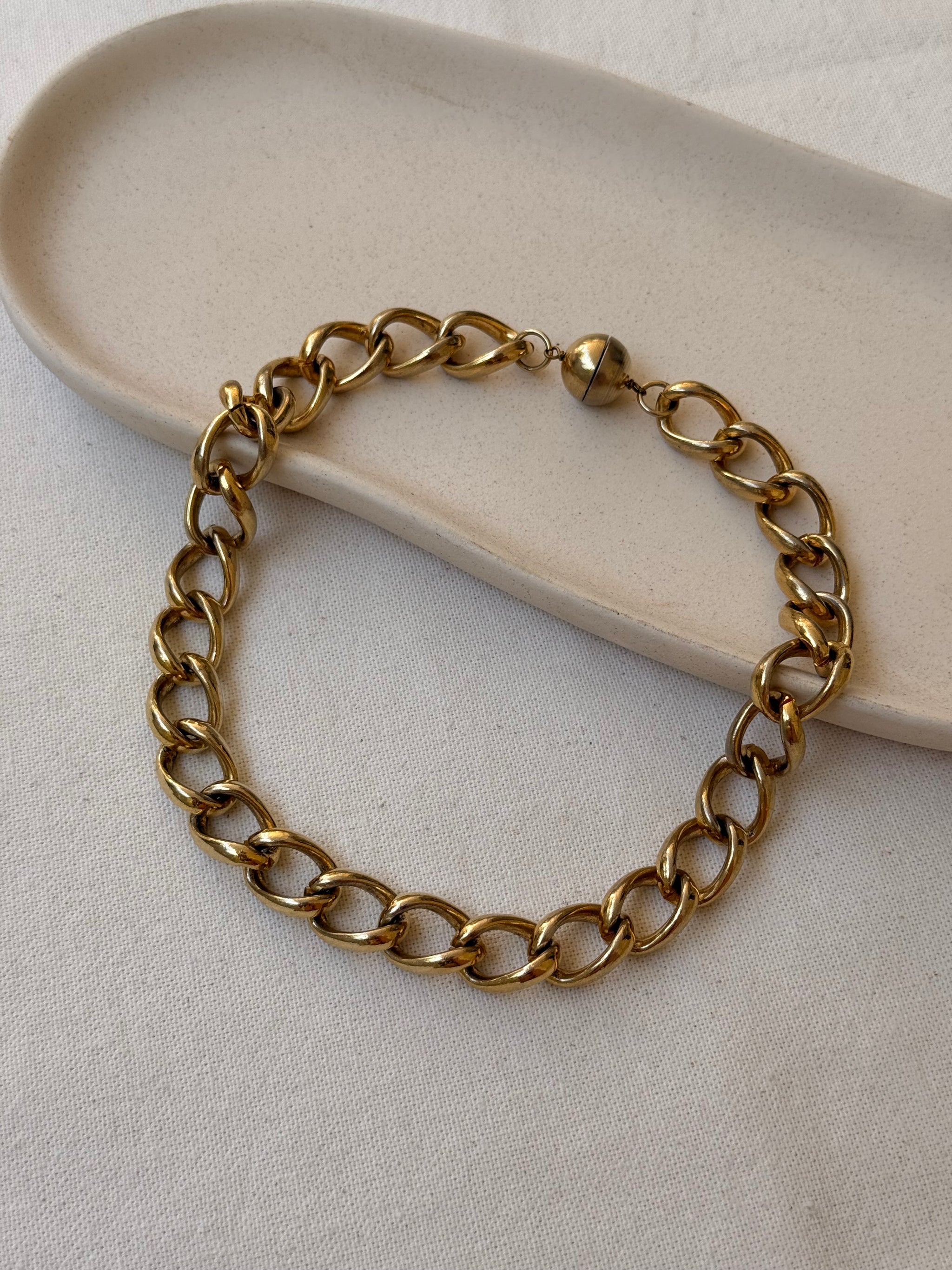 Collier doré vintage - Maille gourmette ras du cou