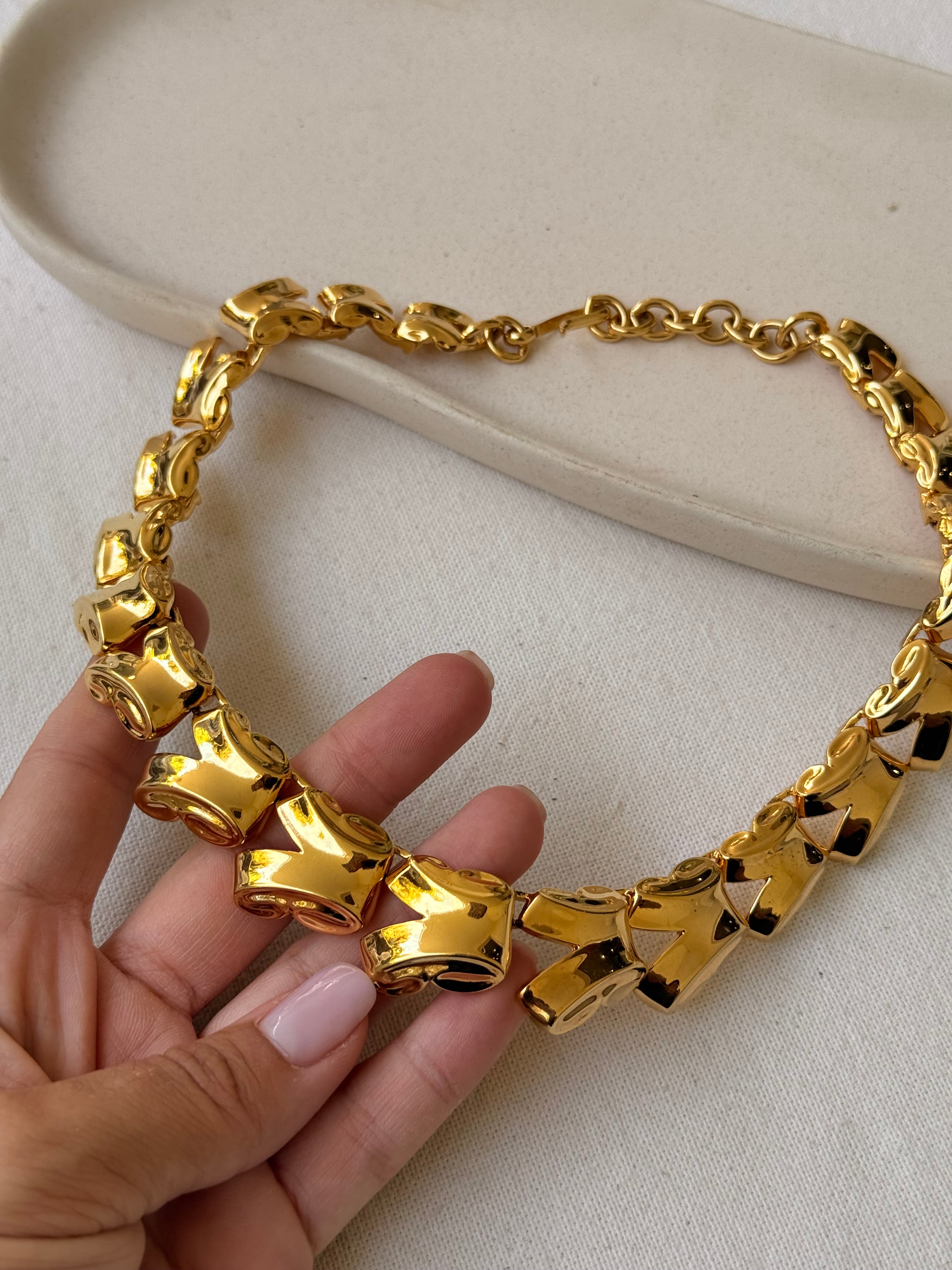Collier Monet vintage - Maillons sculpturaux