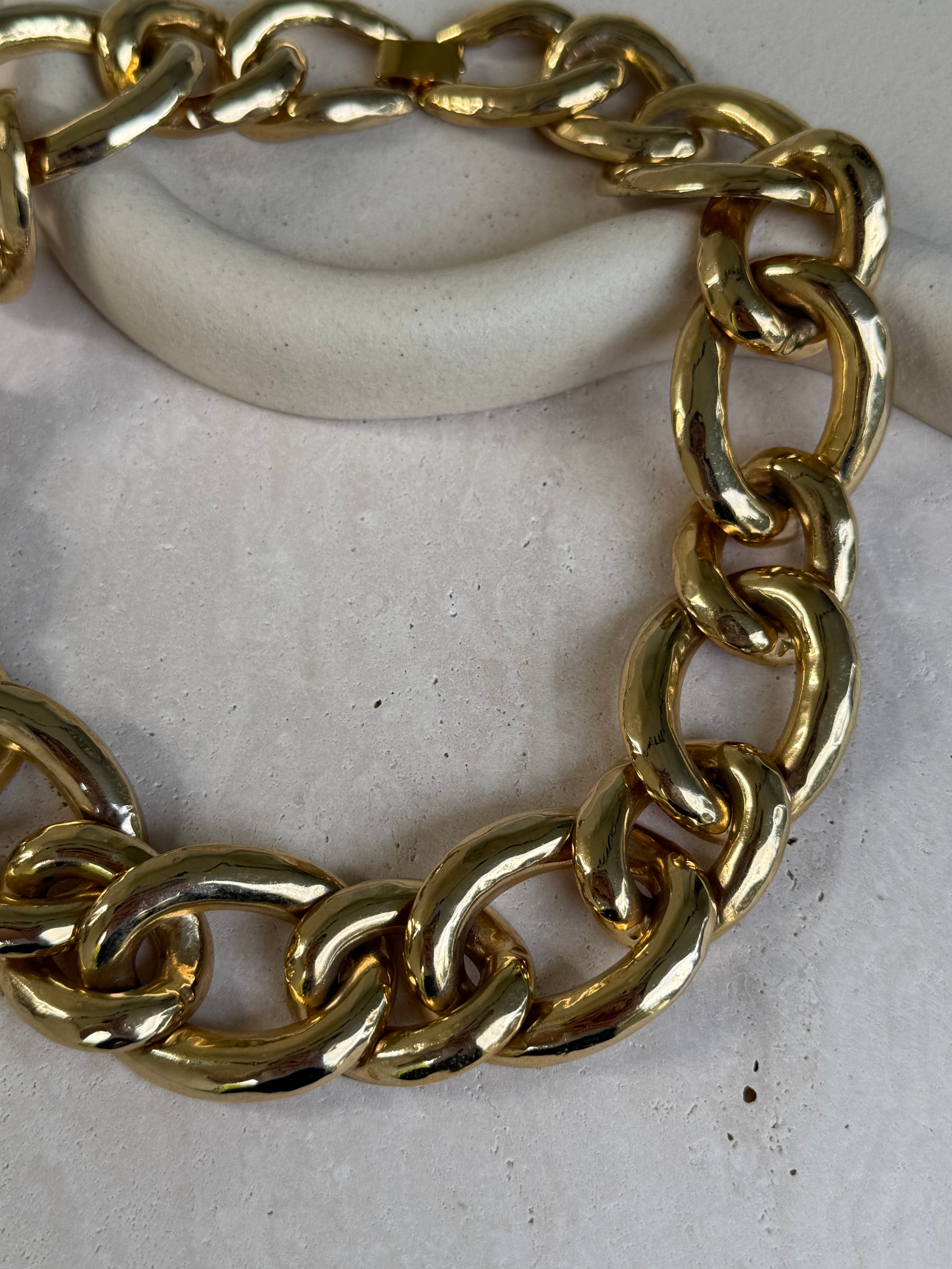 Collier doré vintage - Grosse maille dorée