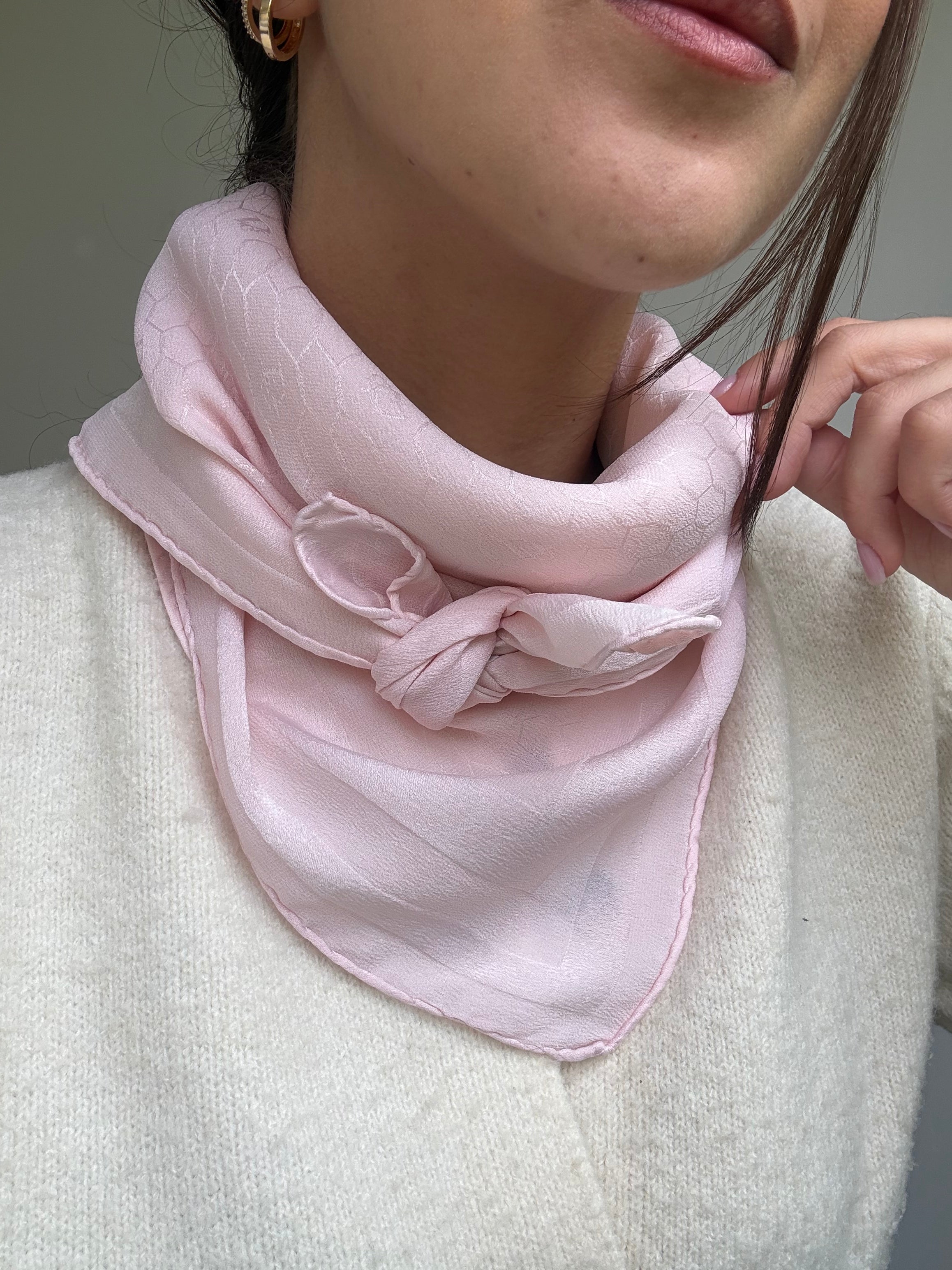 Vintage Christian Dior Scarf – Pink Monogram Tone-on-tone