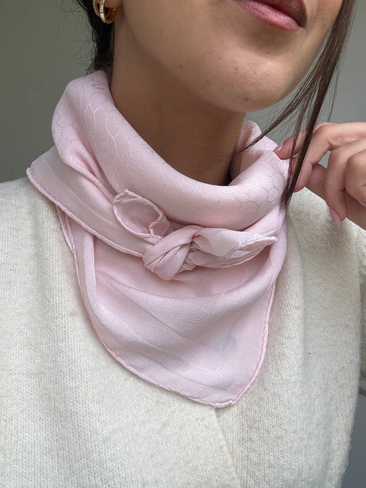 Vintage Christian Dior Scarf – Pink Monogram Tone-on-tone