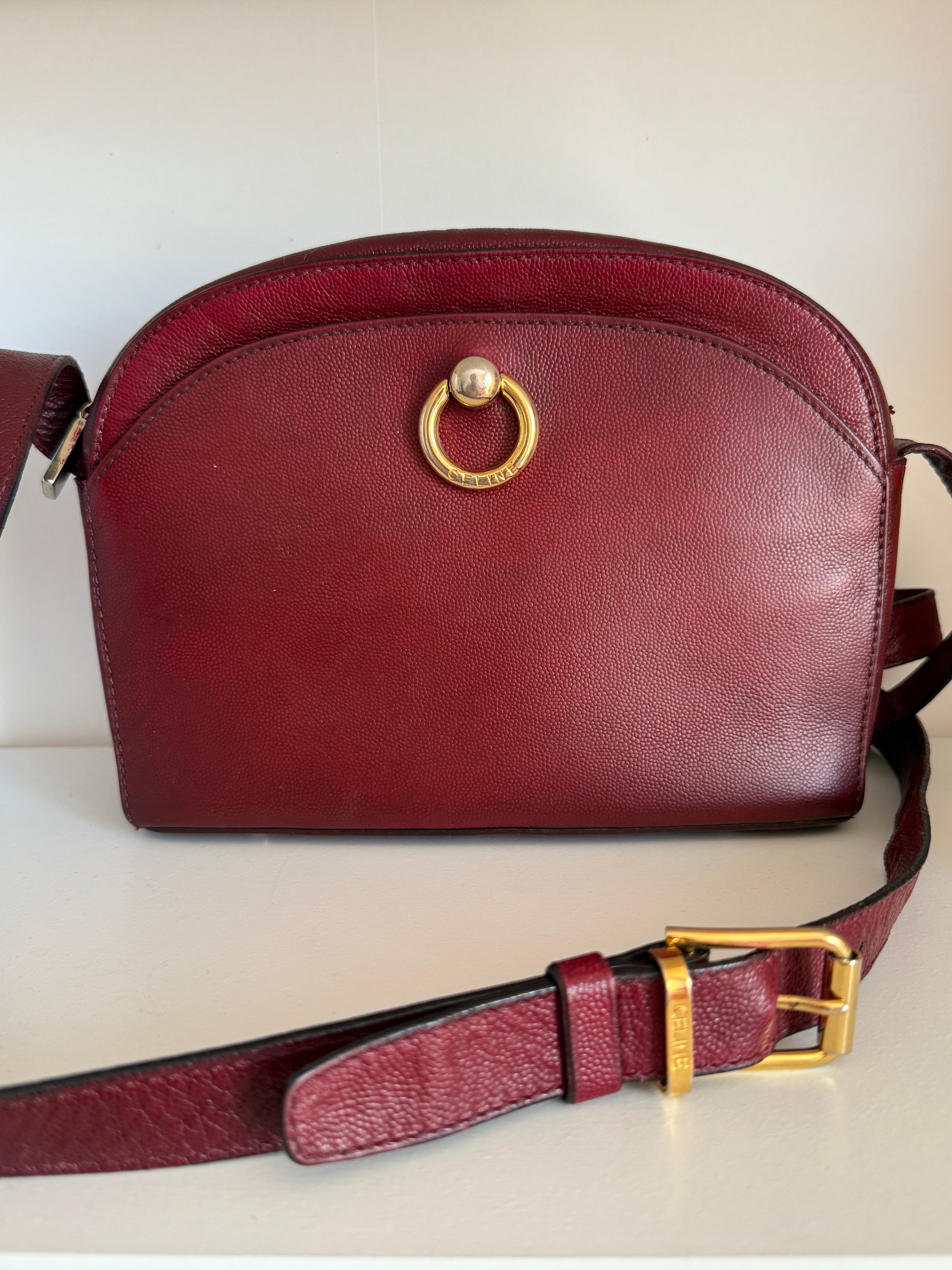 Sac Céline en cuir rouge