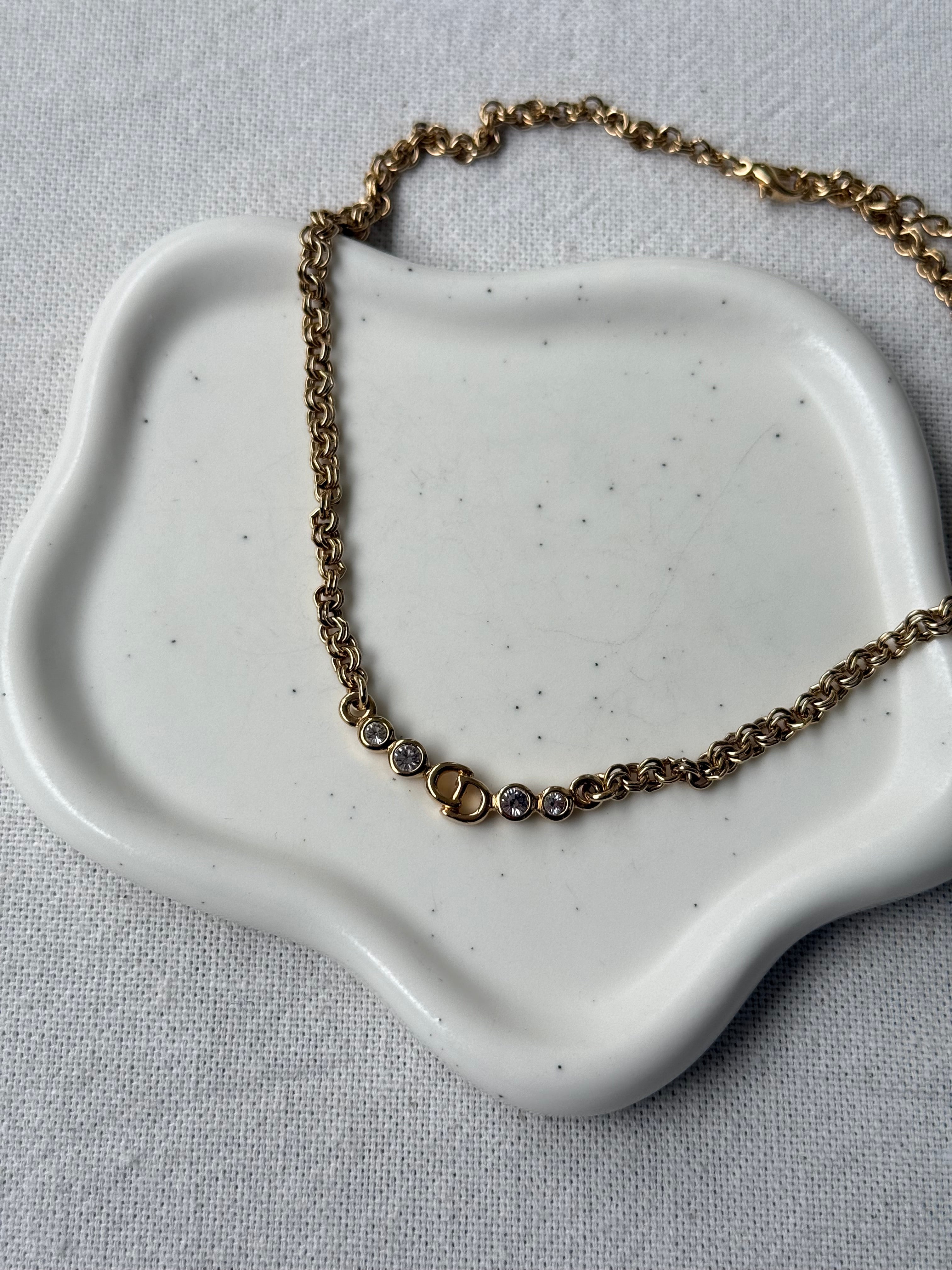Collier Christian Dior vintage - CD strass