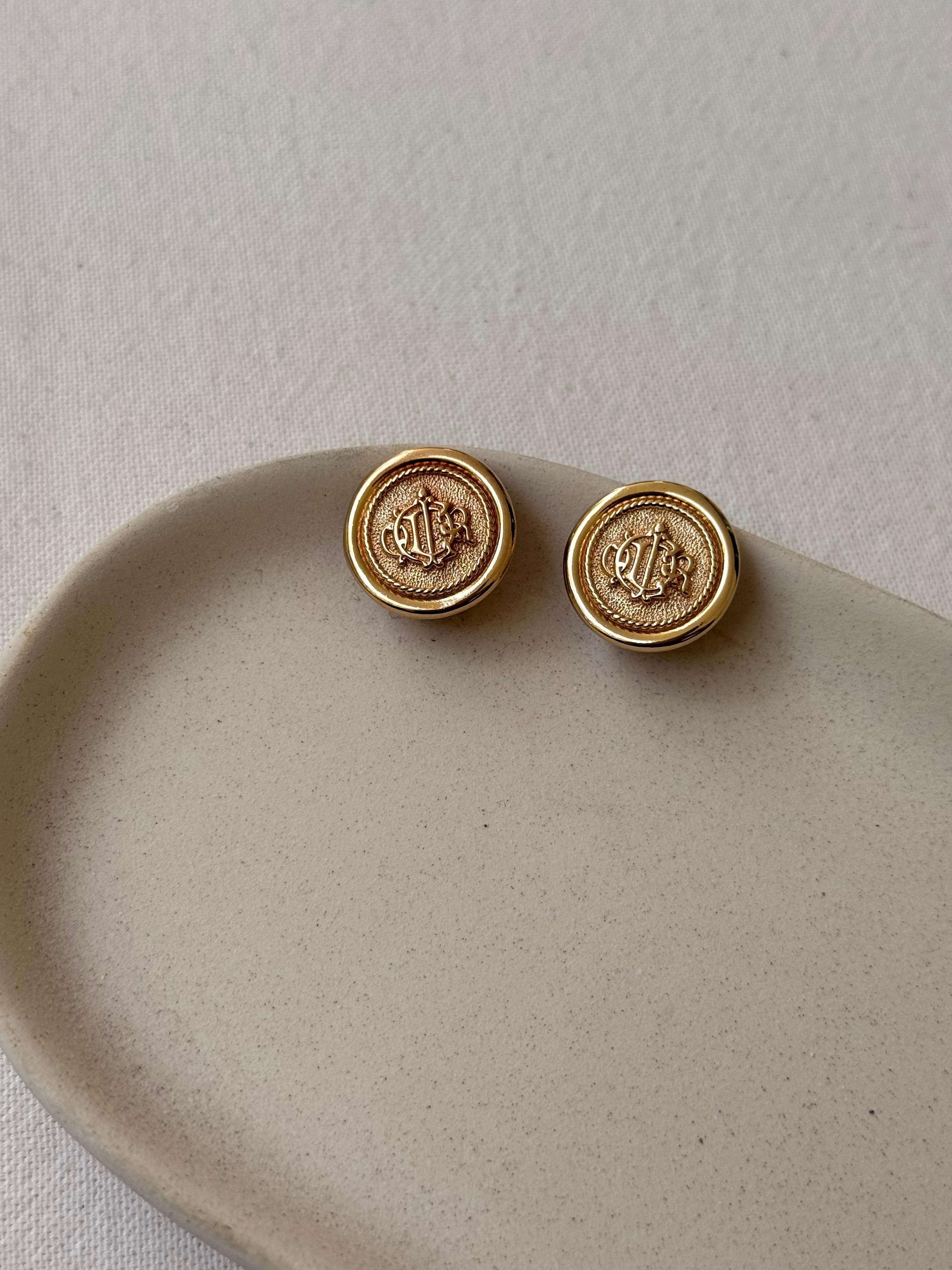 Boucles d’oreilles Christian Dior vintage - Logo Dior