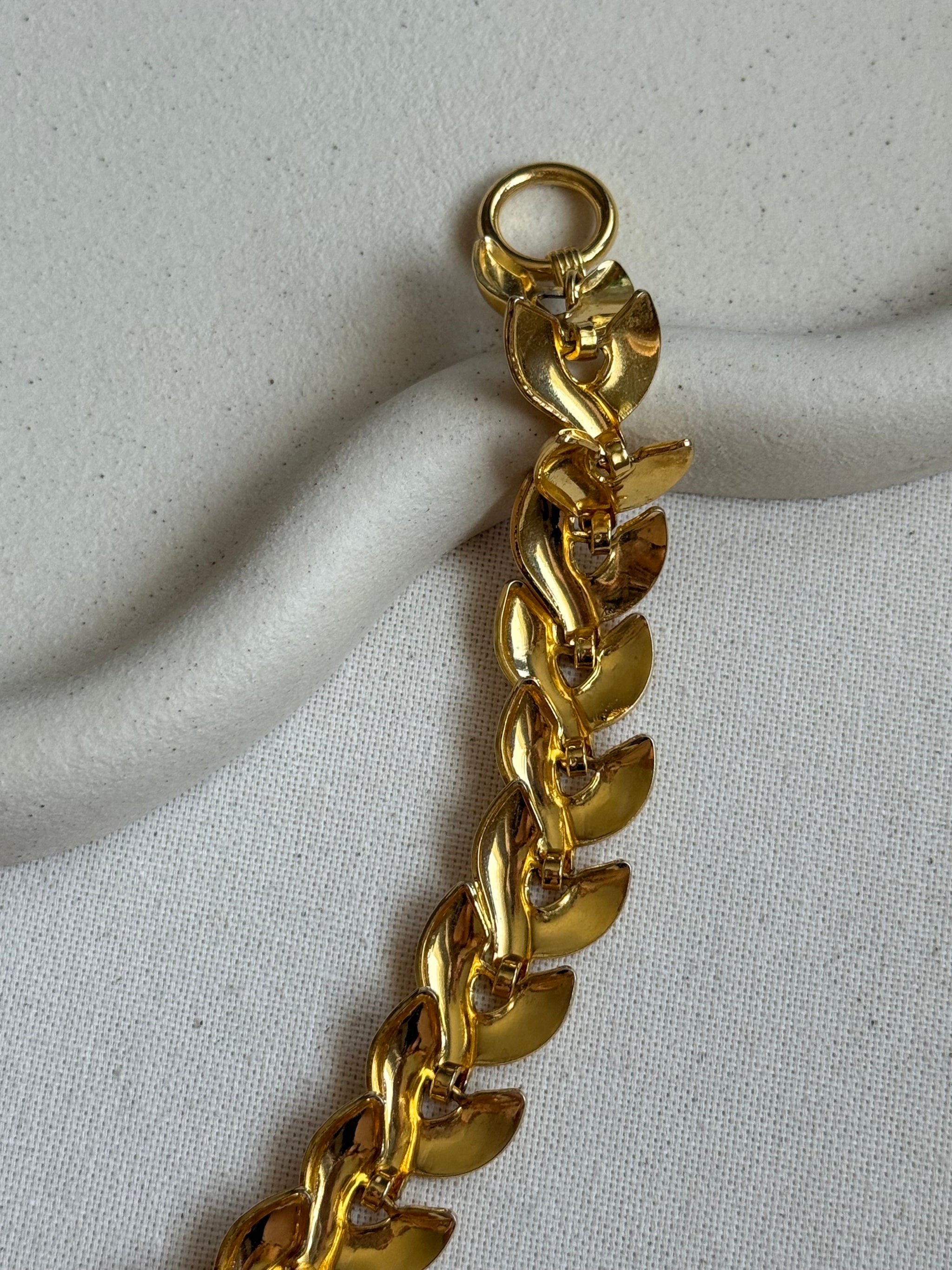 Collier vintage maille épi doré