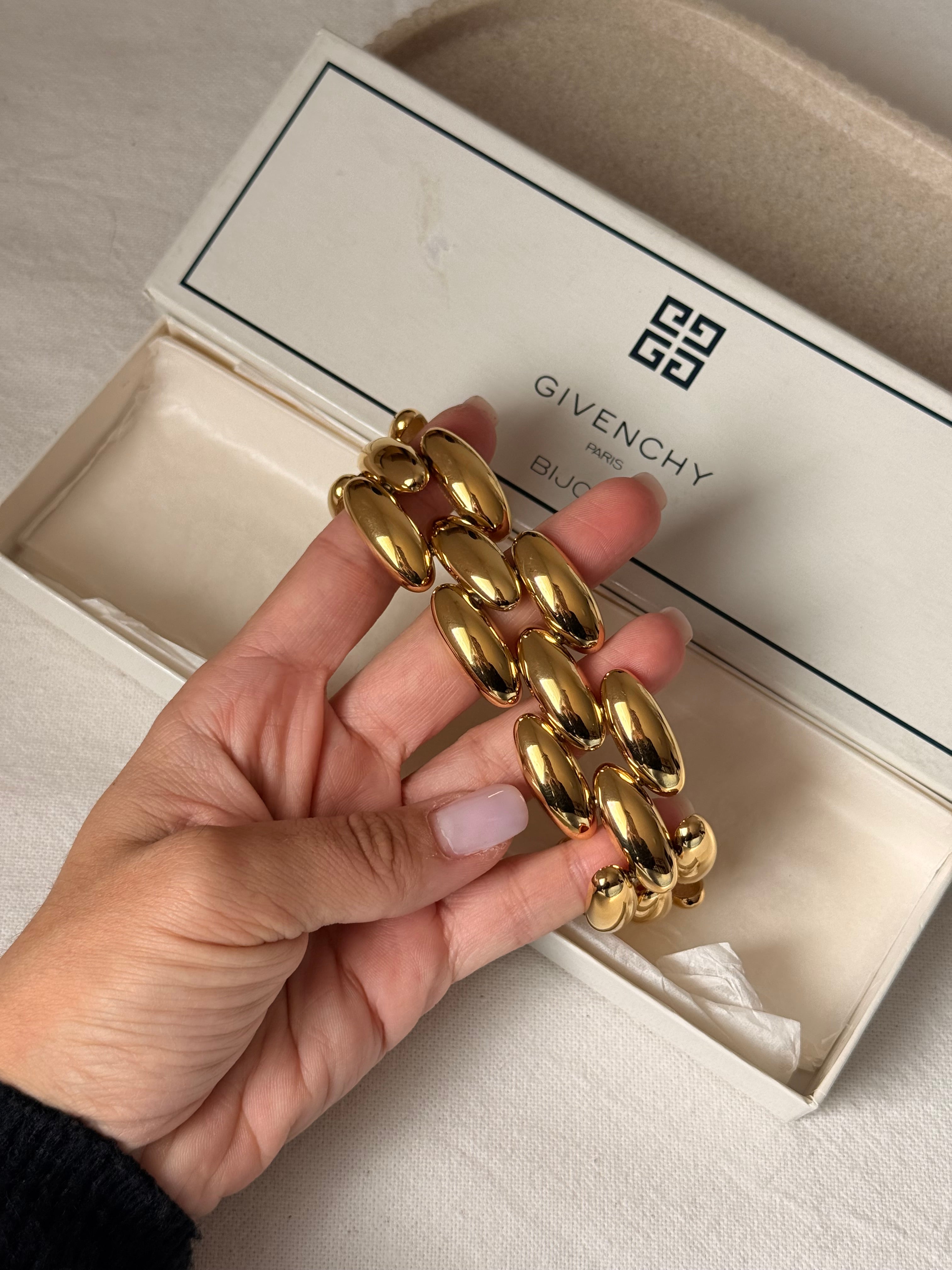 Bracelet Givenchy vintage - Maille XXL dorée