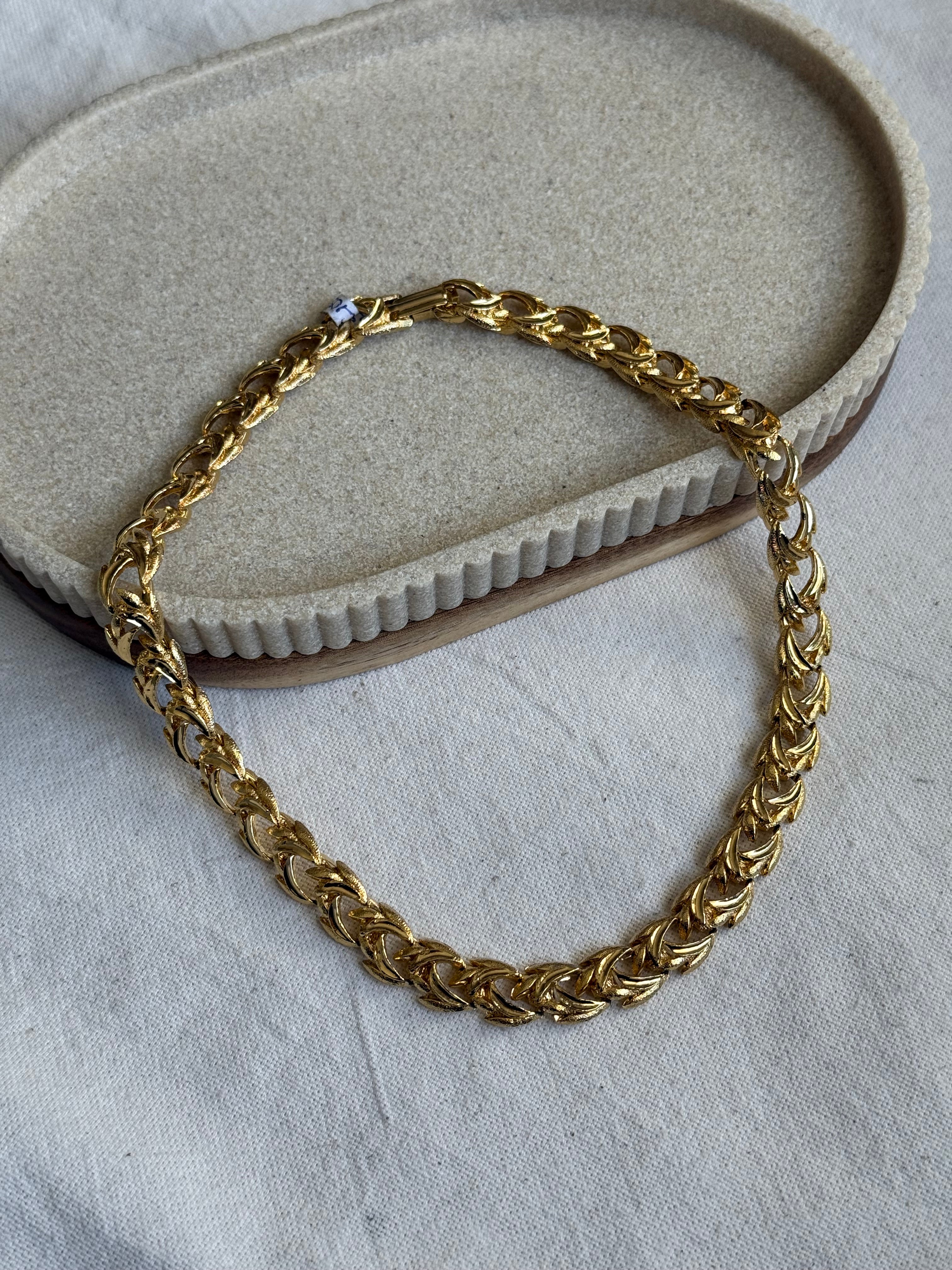 Collier doré vintage - Maille dorée travaillée