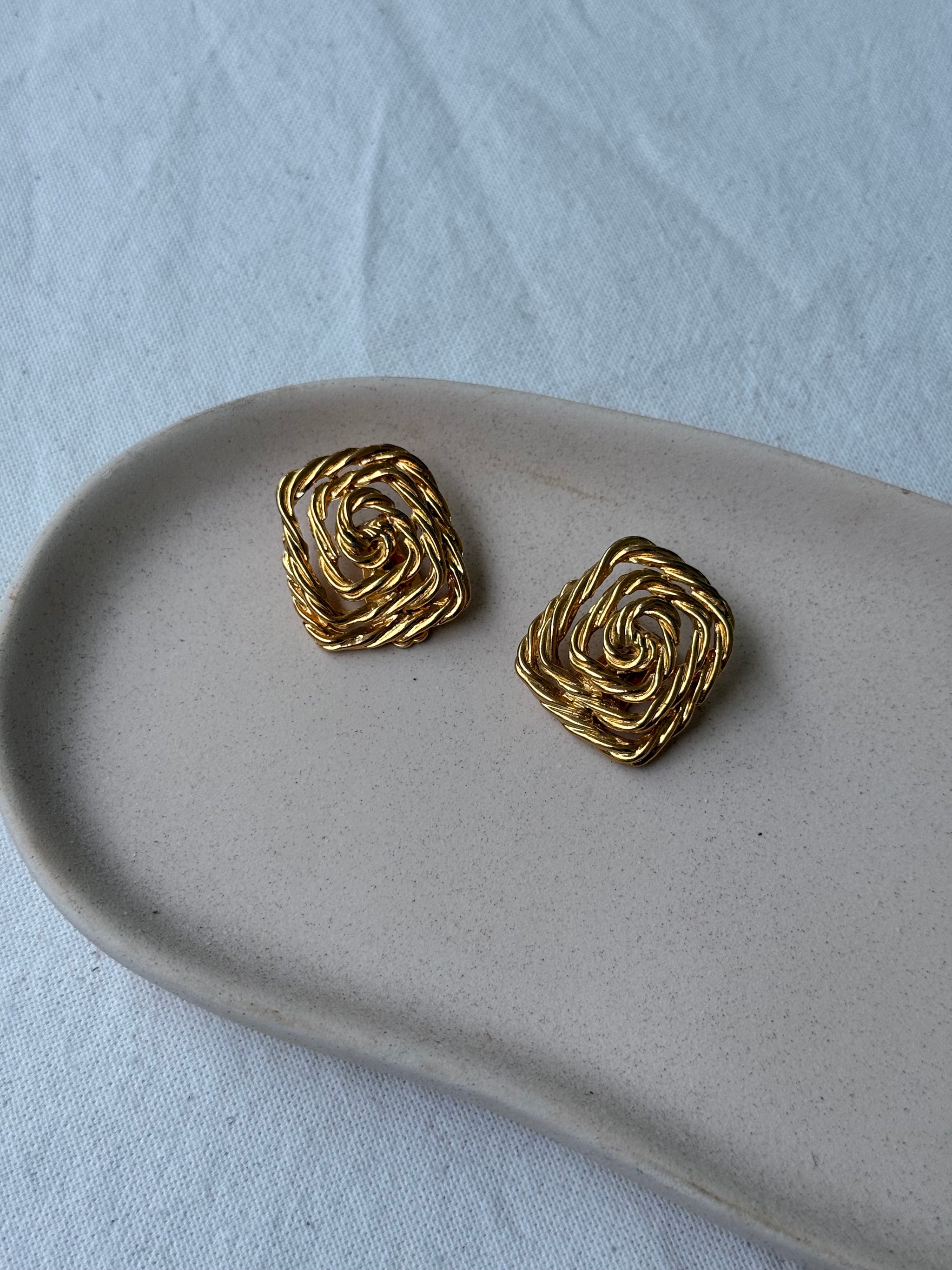 Boucles d’oreilles vintage - Spirales entrelacées