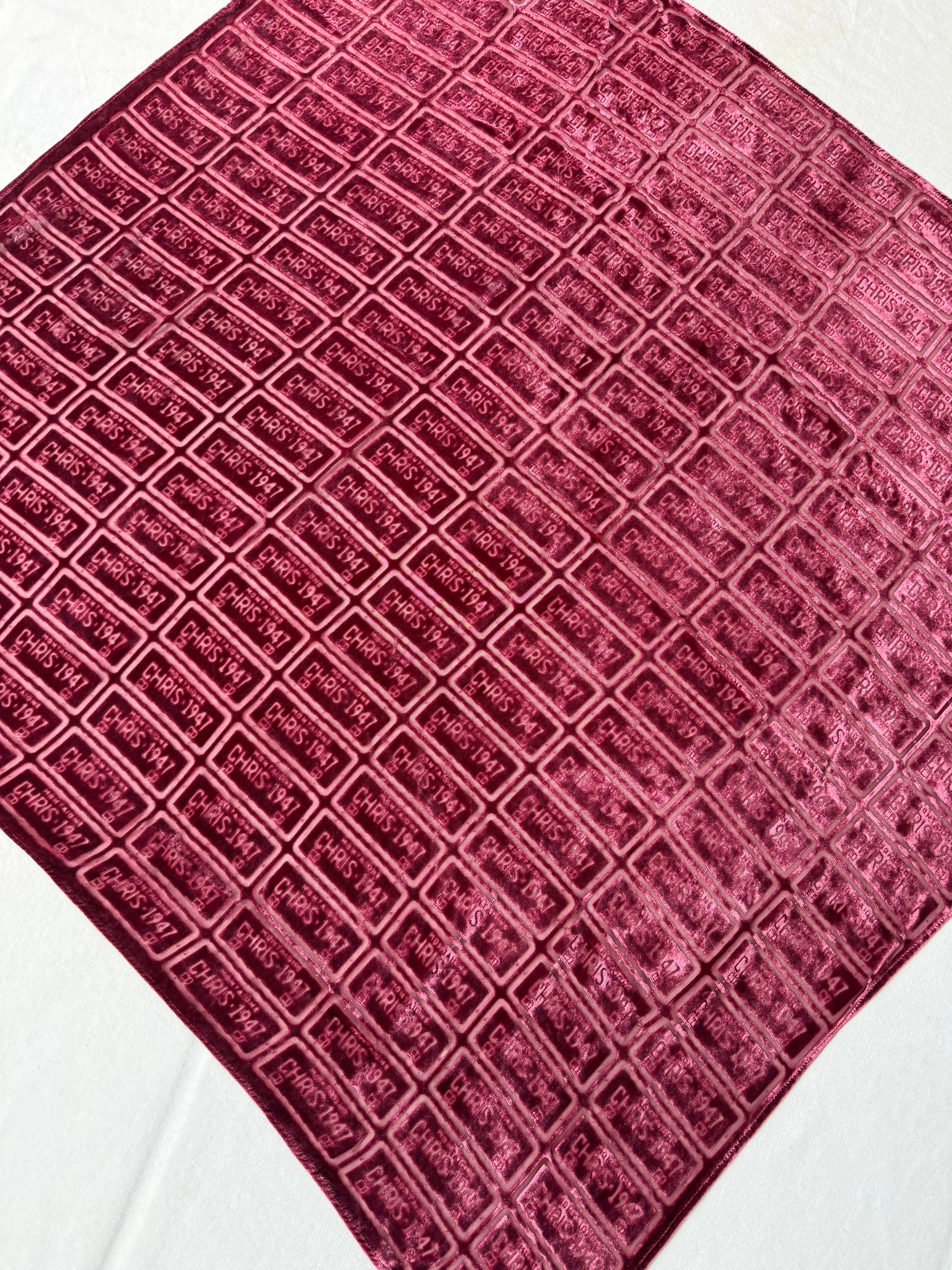 Foulard Christian Dior – Velours bordeaux