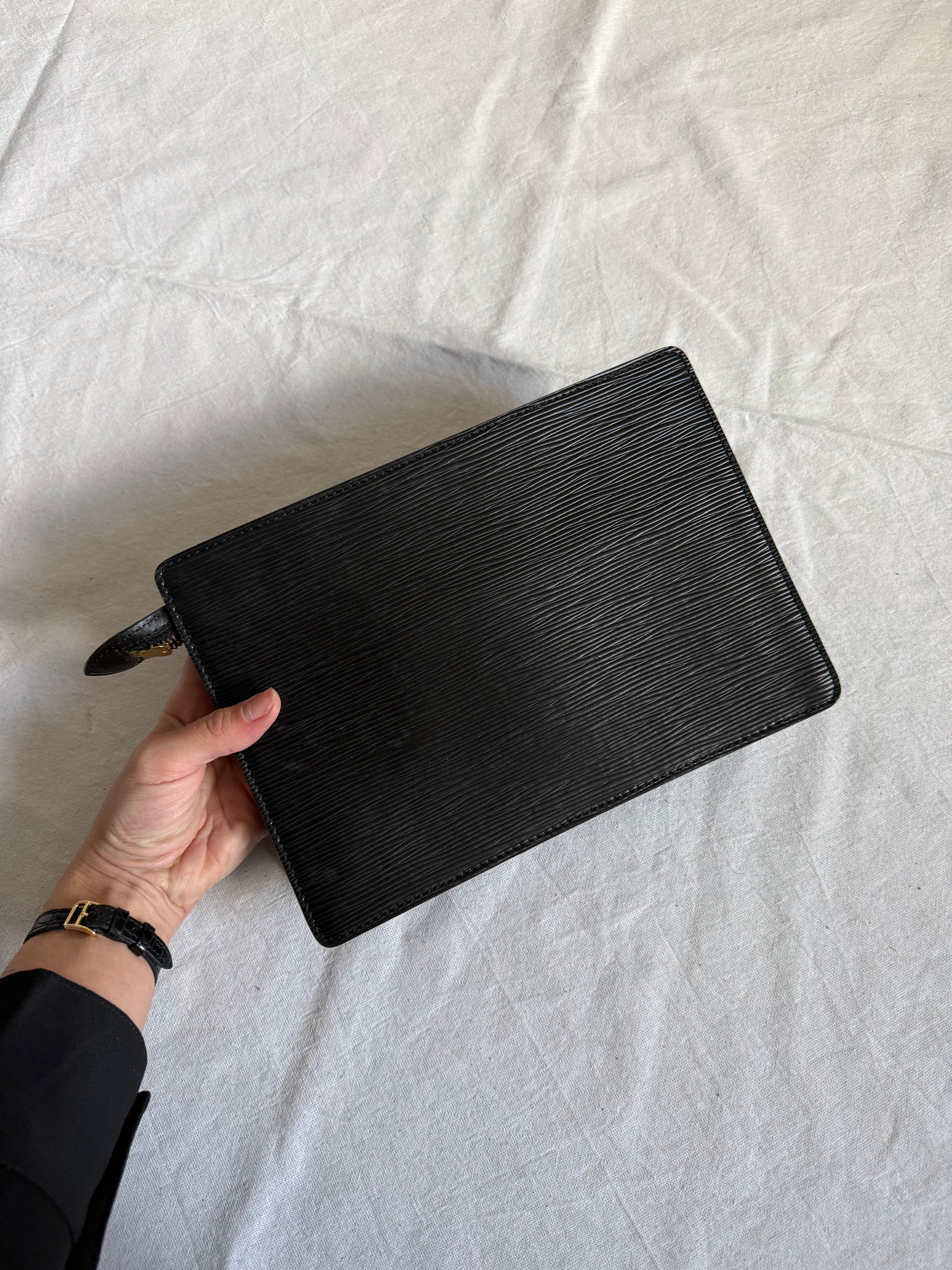 Pochette Louis Vuitton vintage - Cuir épi noir