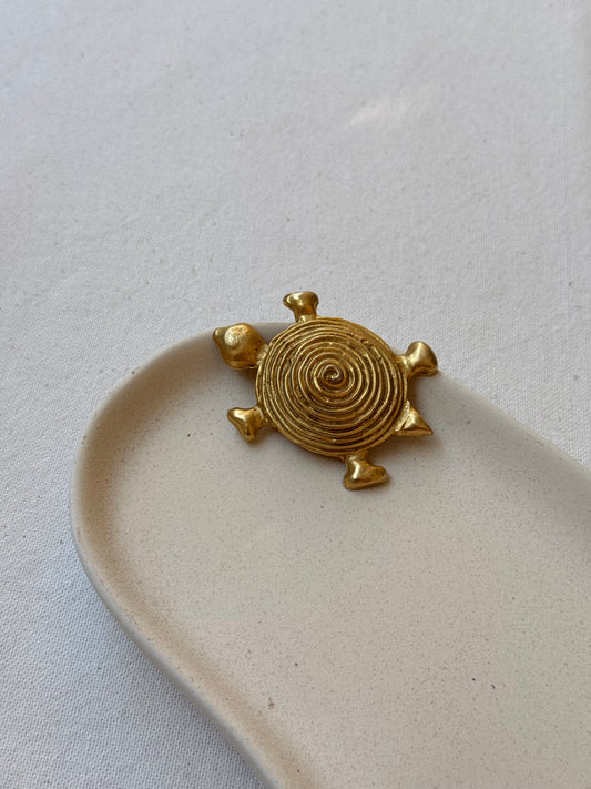 Broche vintage - Tortue dorée