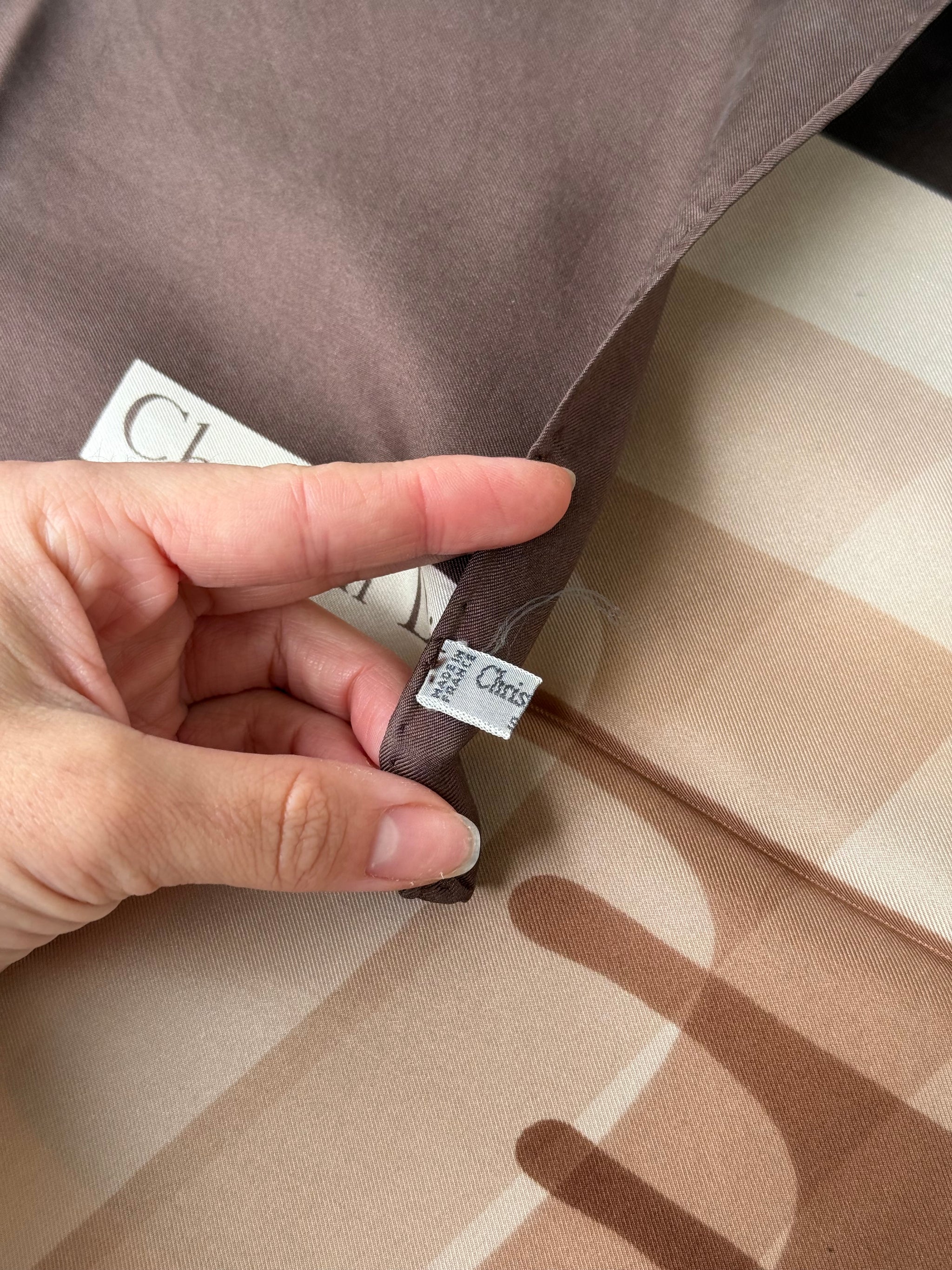 Christian Dior scarf – D graphic pattern brown beige