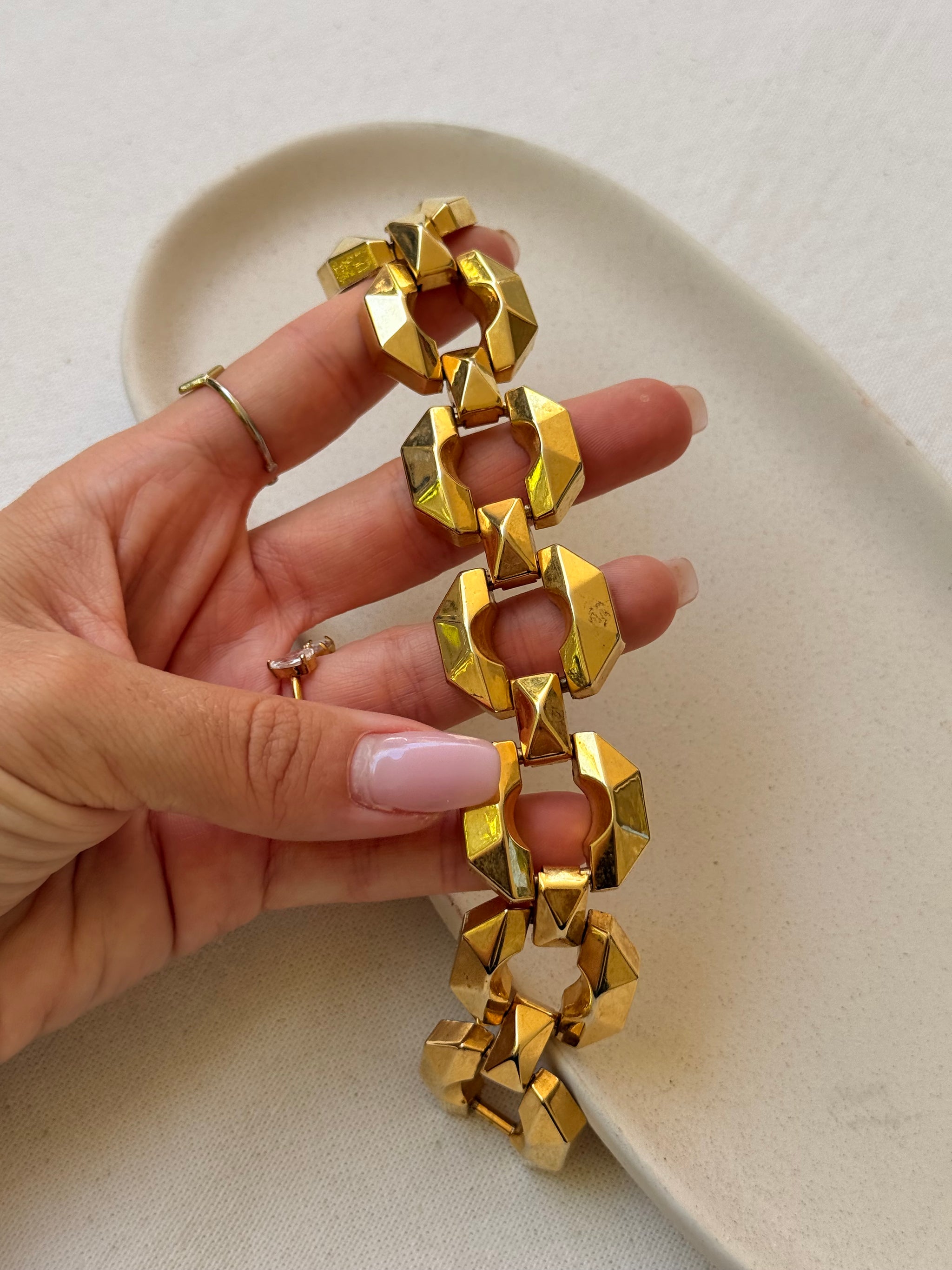 Bracelet vintage - Maillons géométriques