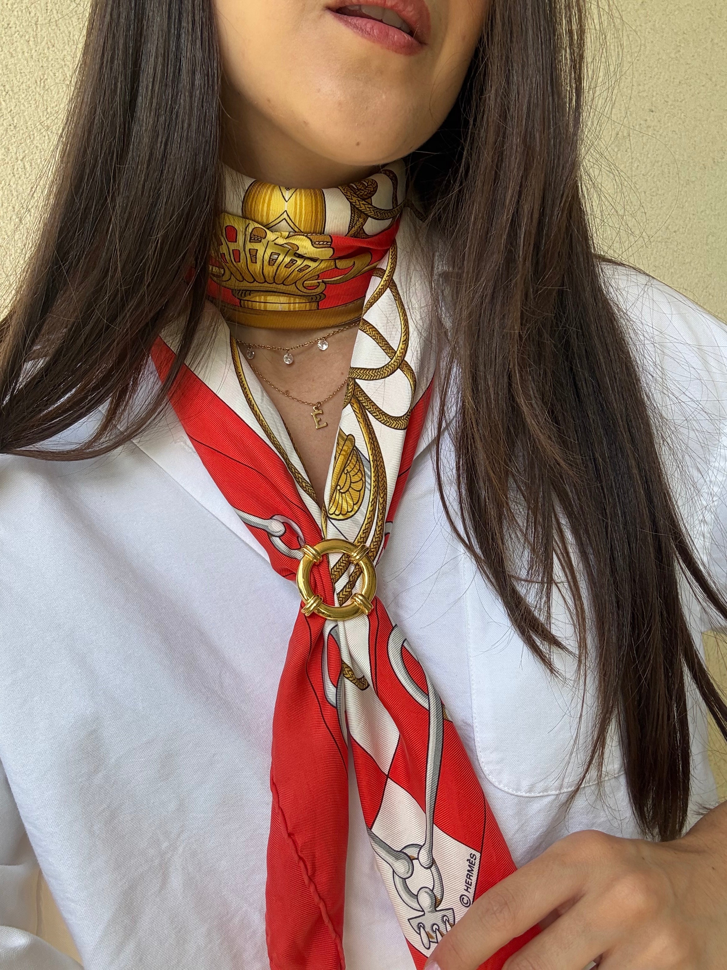 Anneau de foulard vintage - Bouée dorée